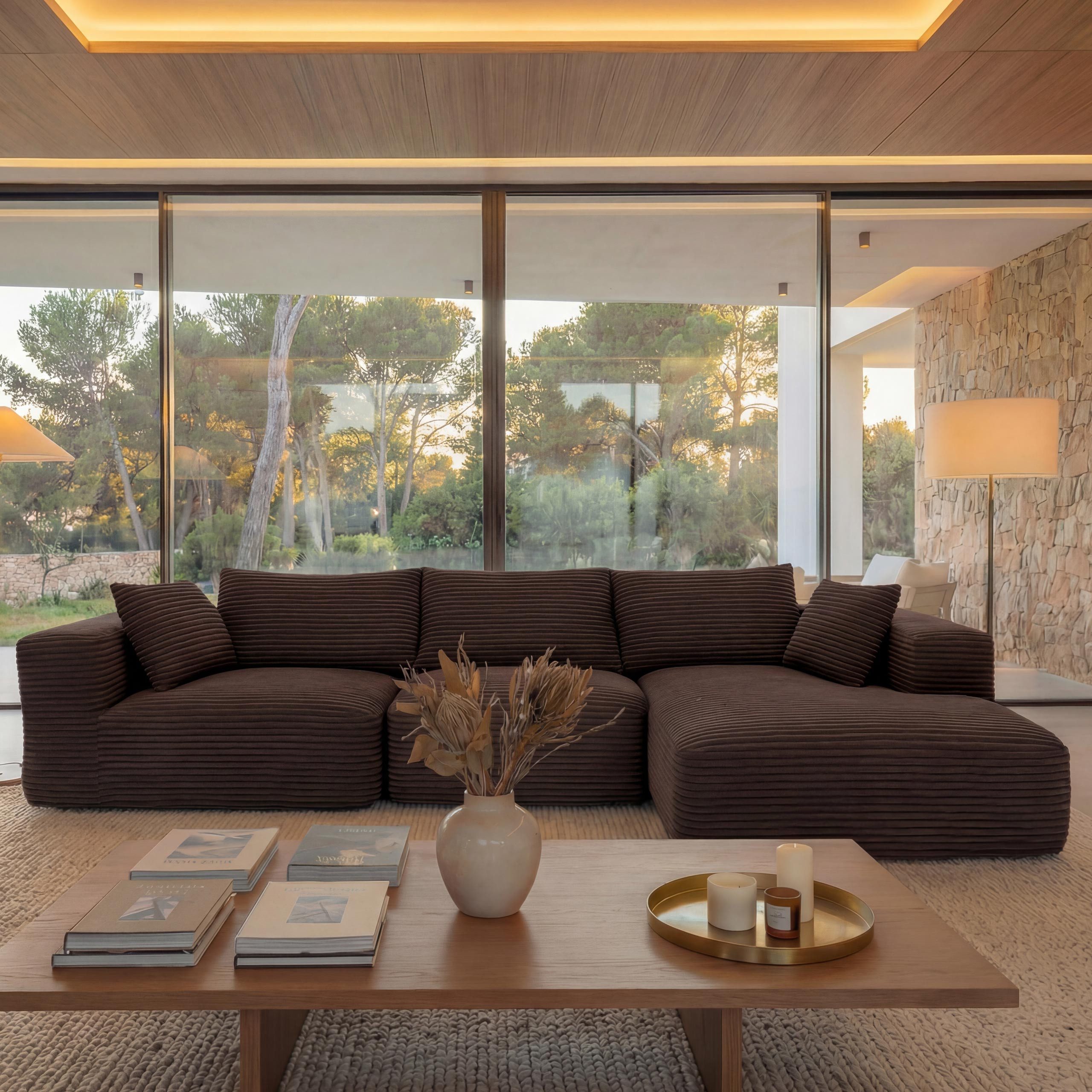 MCW Loungesofa MCW-P20-r, Rutschfeste Unterseite, Polsterung aus Taschenfedern und Schaumstoff