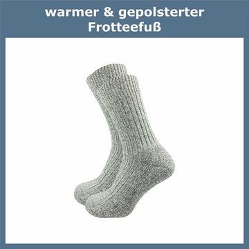 GAWILO Norwegersocken für Herren mit Wolle und gepolsterter Frotteesohle (10 Paar) warmer Winterstrumpf gegen kalte Füße - Arbeitssocken mit Wolle