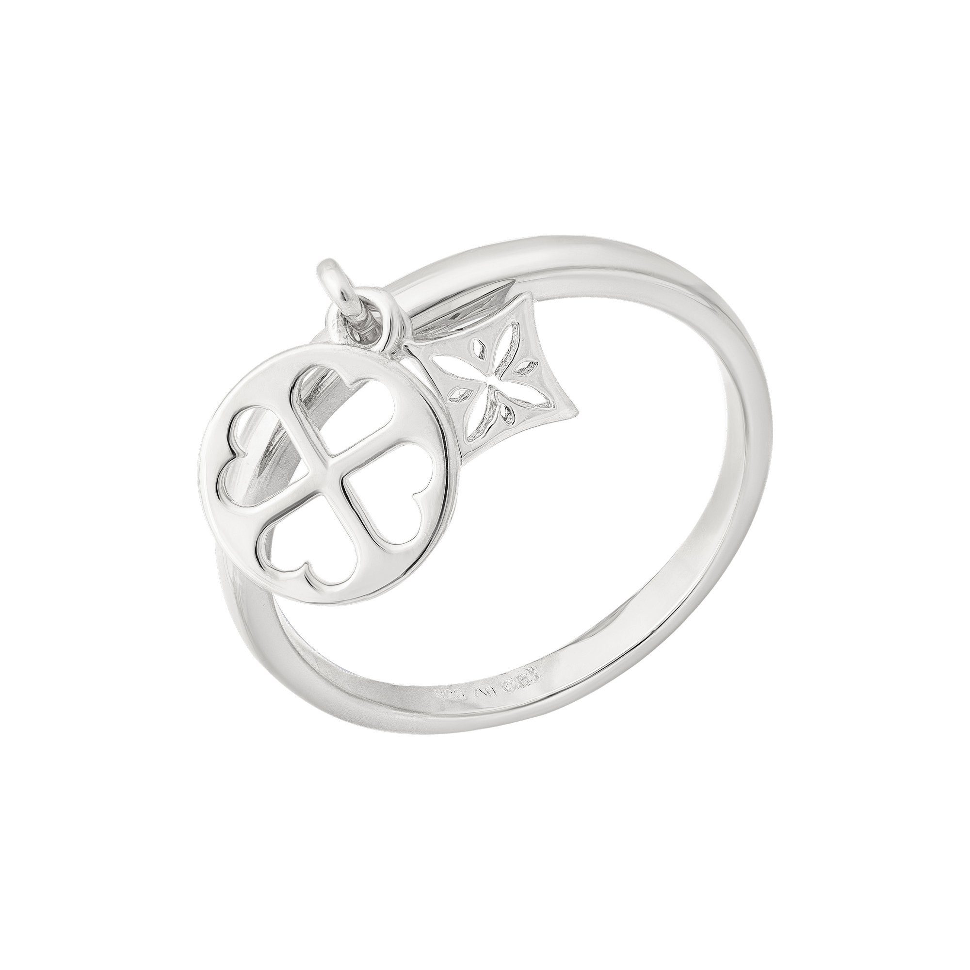 CAÏ Fingerring 925 Silber rhodiniert Anhänger Cut-outs günstig online kaufen