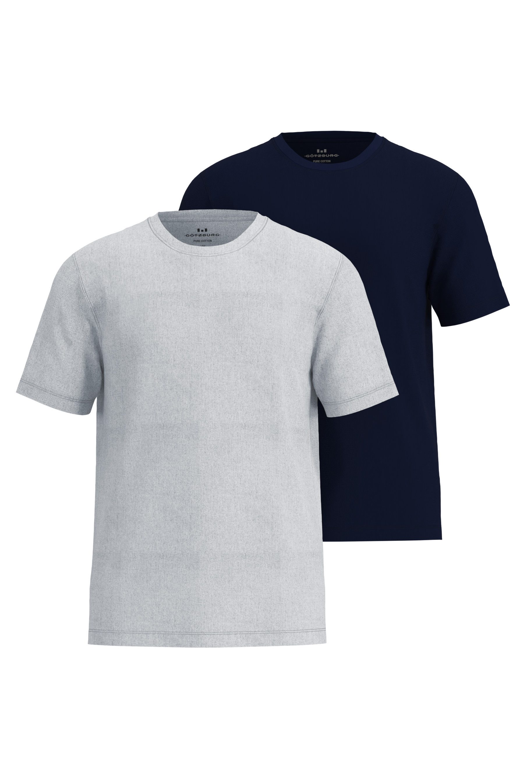 GÖTZBURG T-Shirt California (2er Pack) Kurzarm, Rundhalsausschnitt, basic, bequem, Baumwolle