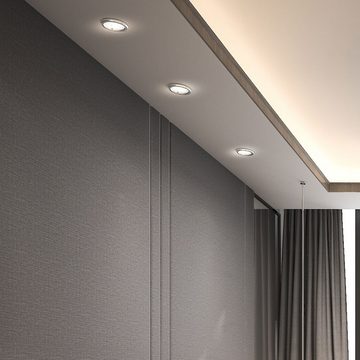 etc-shop LED Einbaustrahler, Leuchtmittel nicht inklusive, Einbauleuchte Deckenlampe weiß Einbaulampe rund Einbaustrahler 6x