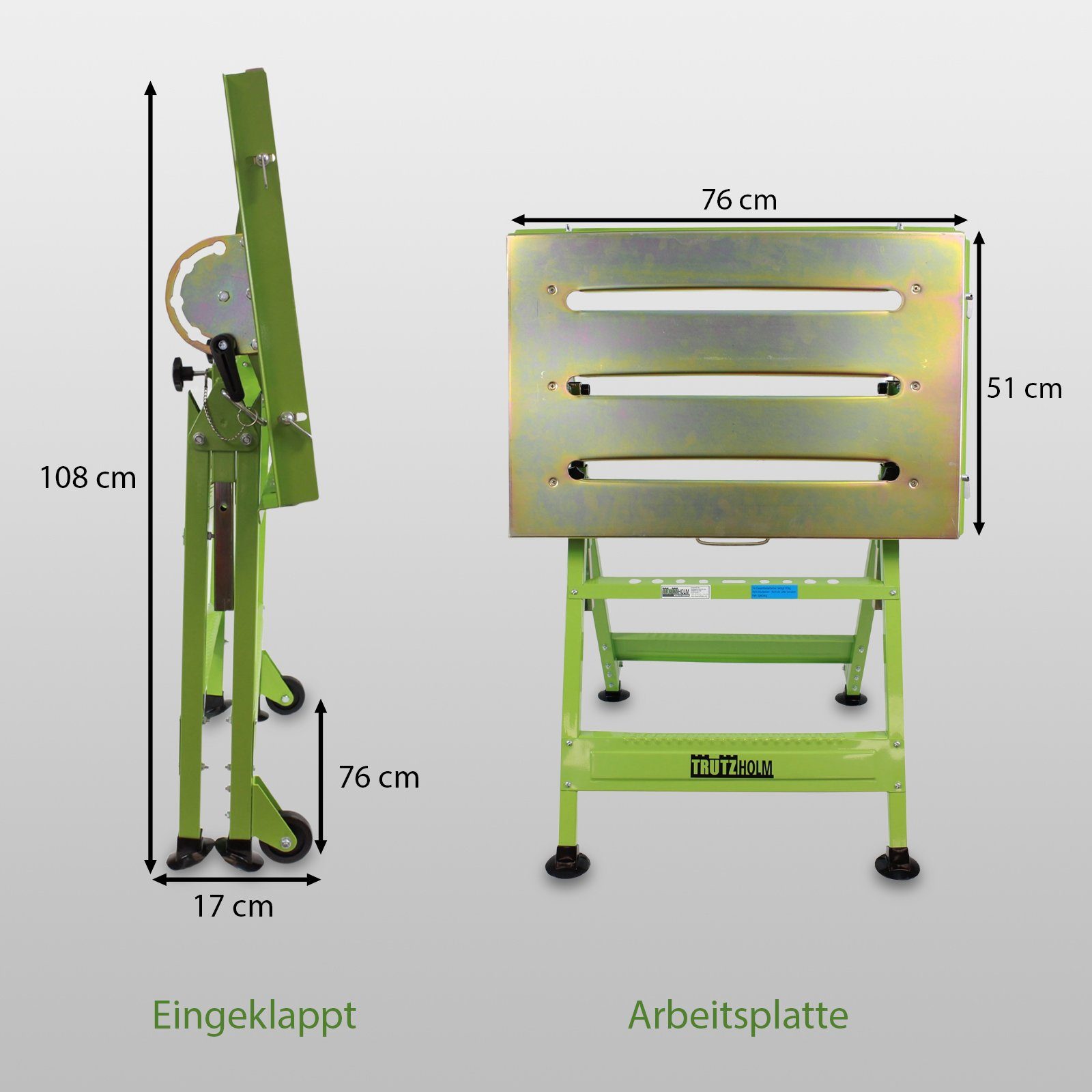 höhenverstellbar Neigu von klappbar 77-100 stufenlose TRUTZHOLM cm Werkbank Schweißtisch