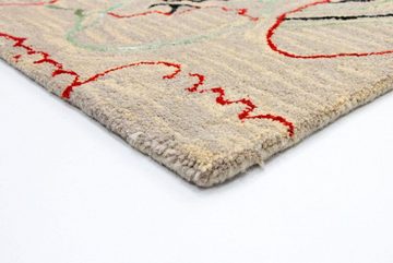 Wollteppich Designer Teppich handgetuftet beige, morgenland, rechteckig, Höhe: 18 mm