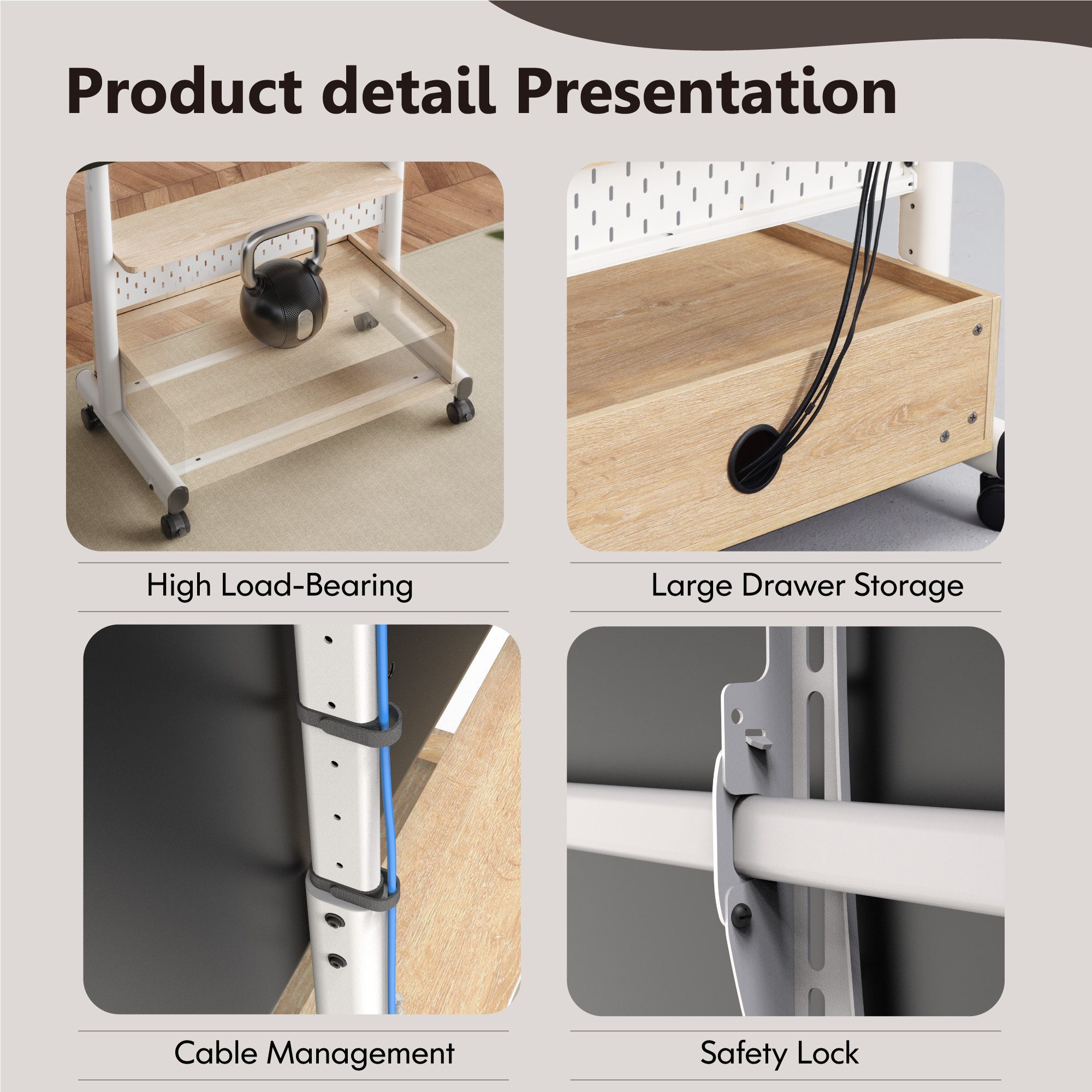 FITUEYES TV-Ständer, (bis 85,00 Zoll, Rollbar)