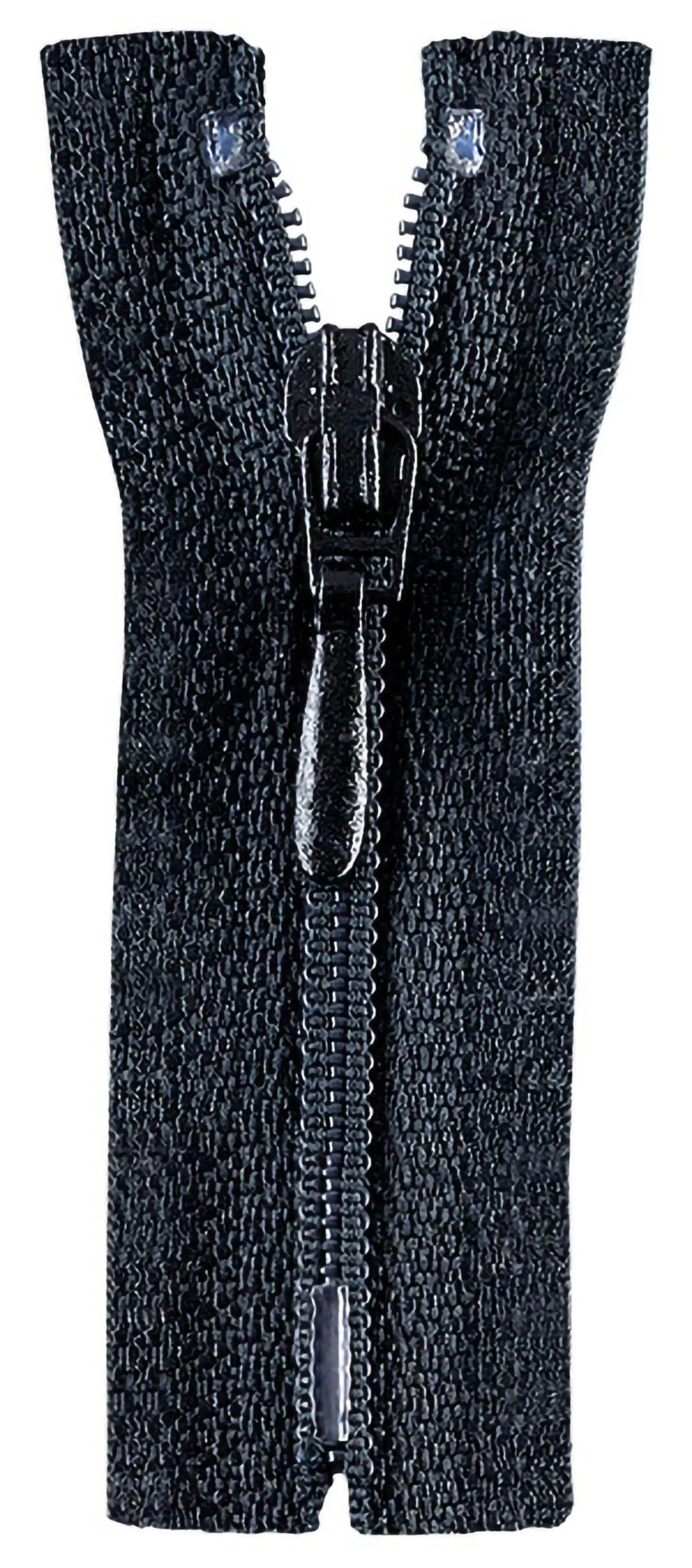 Stofferia Reißverschluss Reißverschluss Opti Tropfen 50 cm Schwarz, Meterware