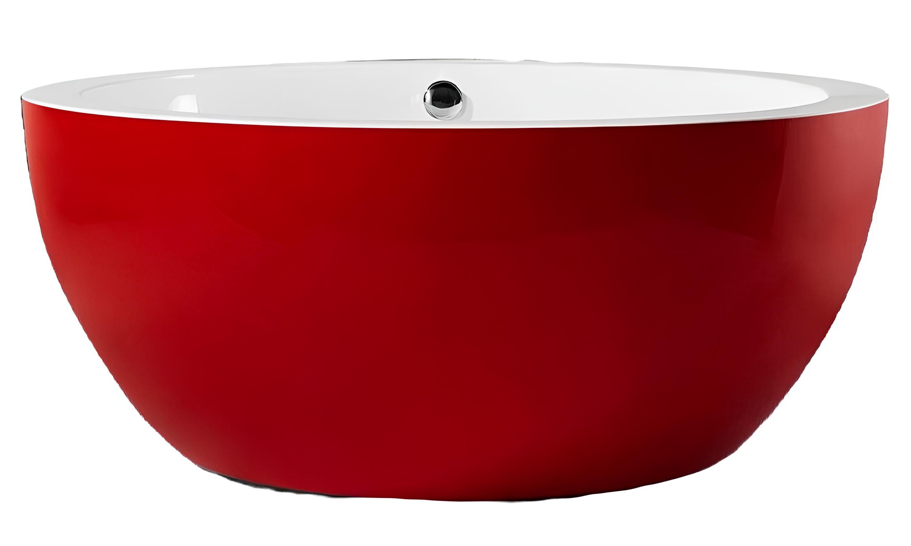 Xlmoebel Badewanne Moderne rote runde freistehende Badewanne, Hergestellt in Europa