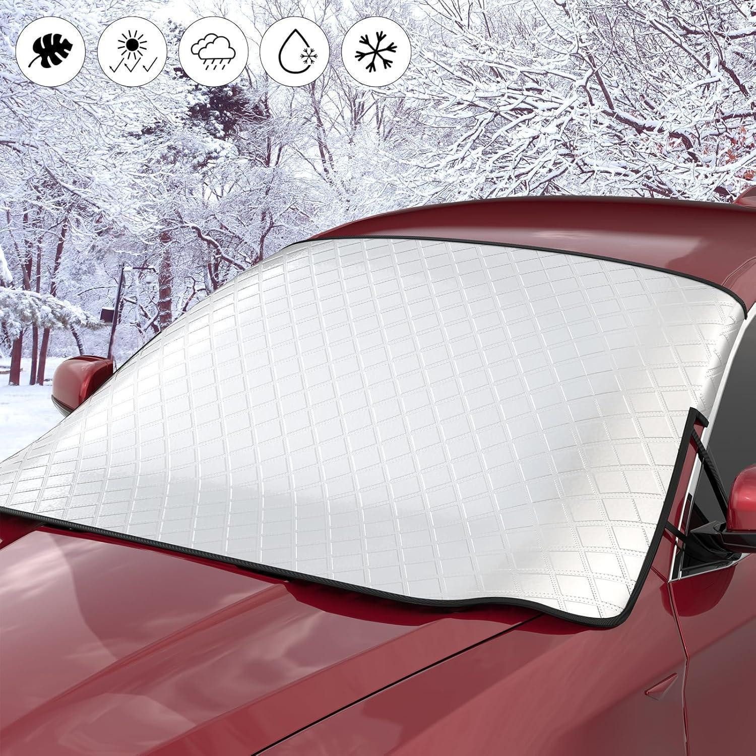 LuxusKollektion Frontscheibenabdeckung Frontscheibenabdeckung Winter Auto Scheibenabdeckung Magnet Fixierung