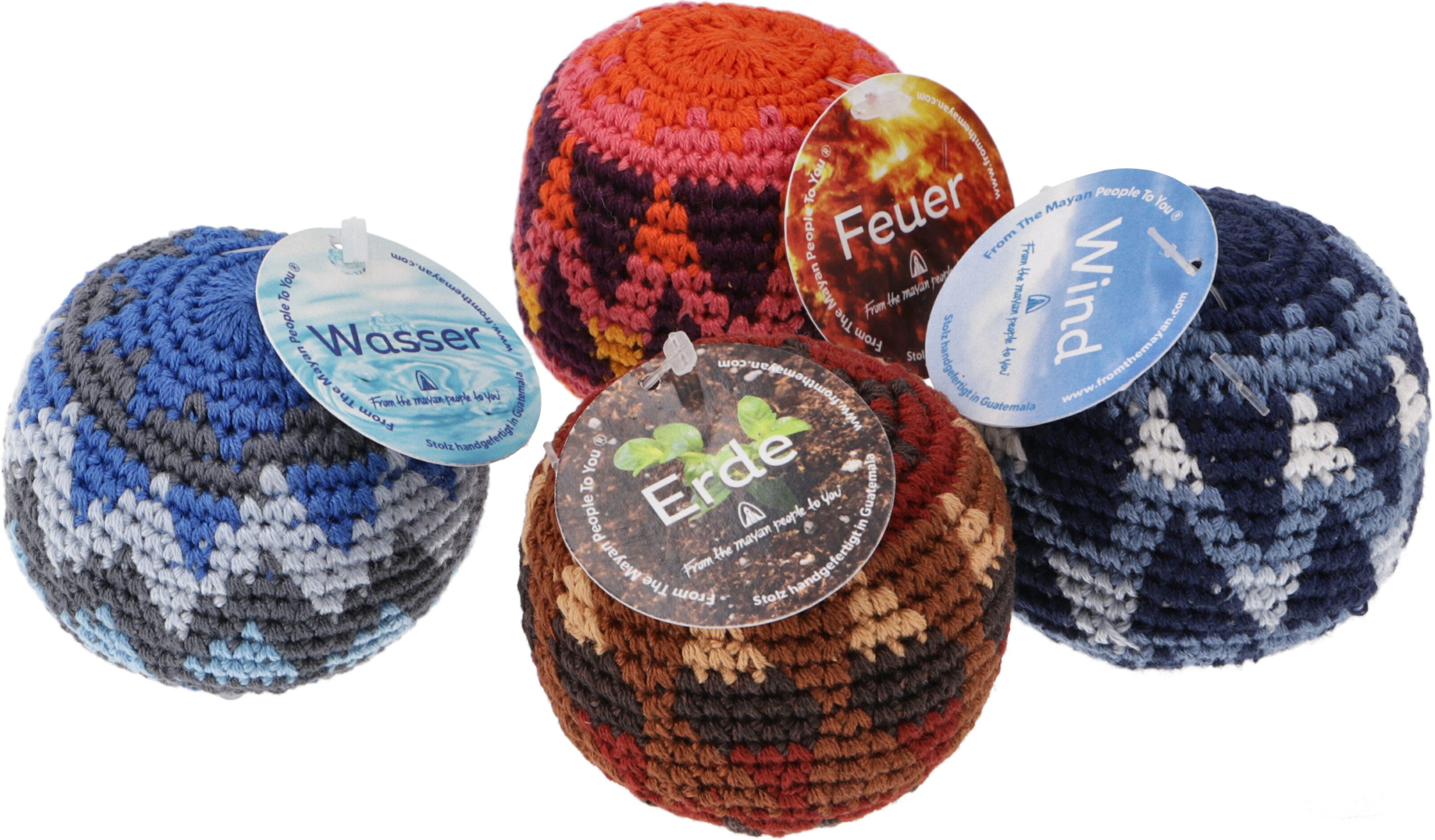 Guru-Shop Spiel Jonglierbälle, Häkelbälle 6,5 cm elements -..