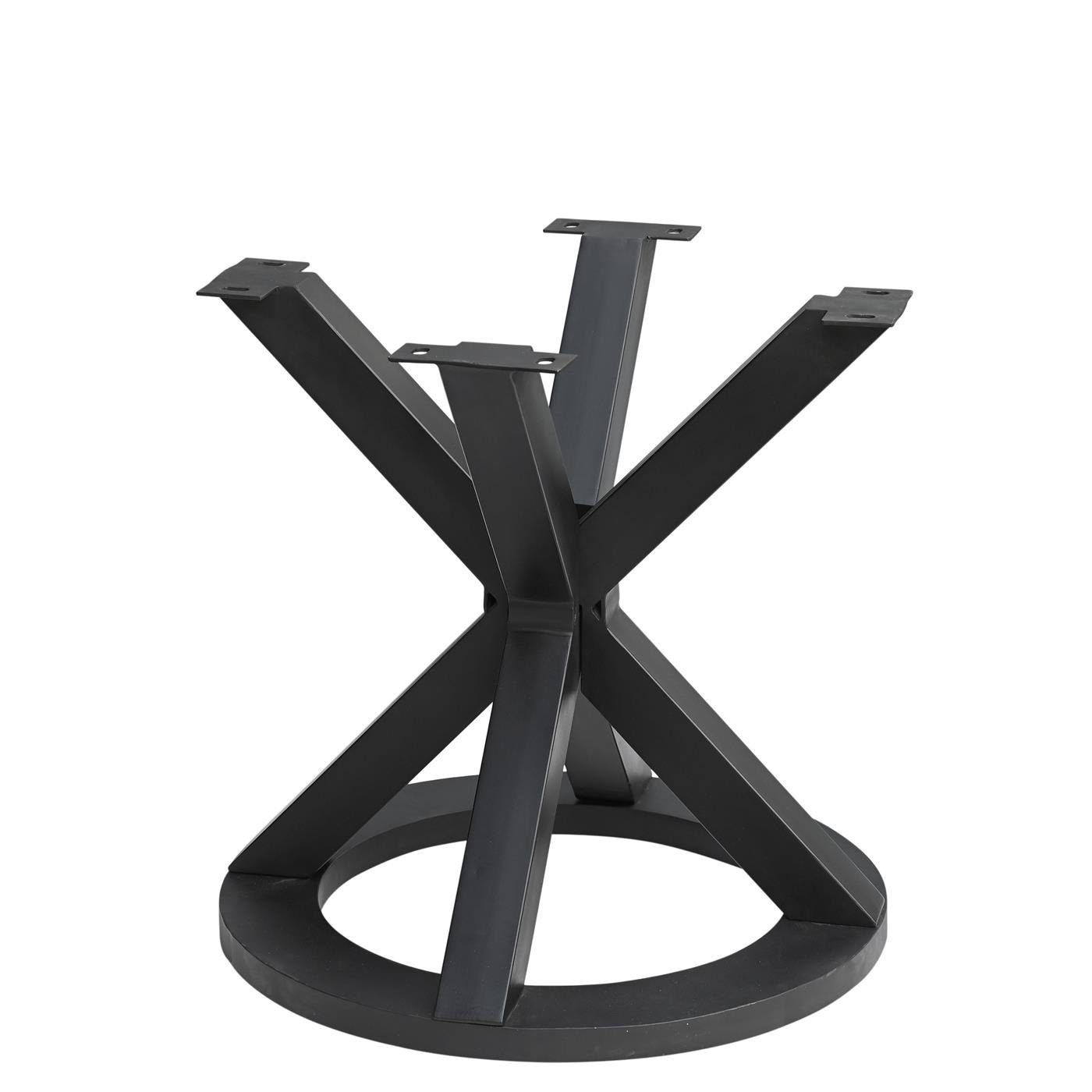 Tischgestell MERID Esstisch geschmiedet Design schwarz Eisen rund, baario Metall Tischfuß Tischbein