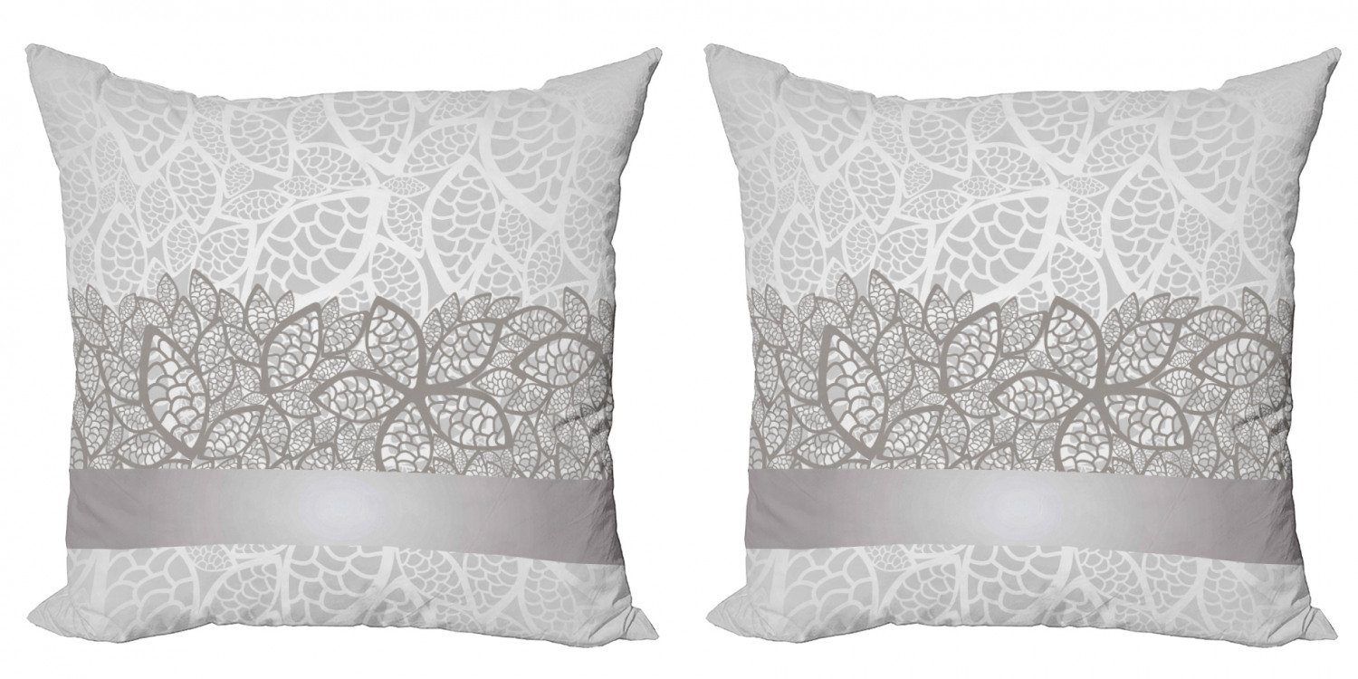Abakuhaus Stück), Inspired Digitaldruck, Floral (2 Modern Doppelseitiger Grau Kissenbezüge Accent Lace