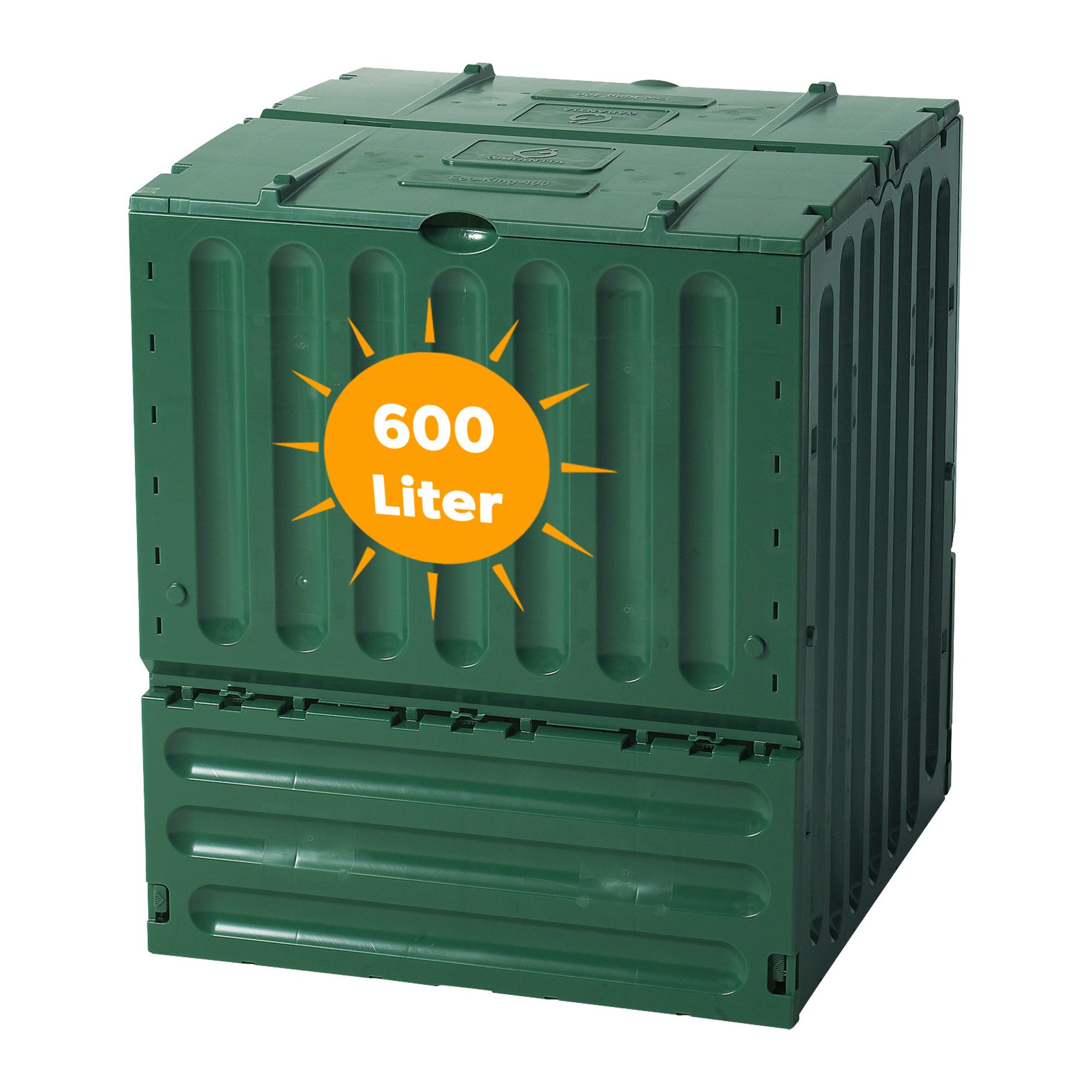 Thermokomposter Eco-King Komposter für den Garten 600 L, Schnellkomposter Kunststoff