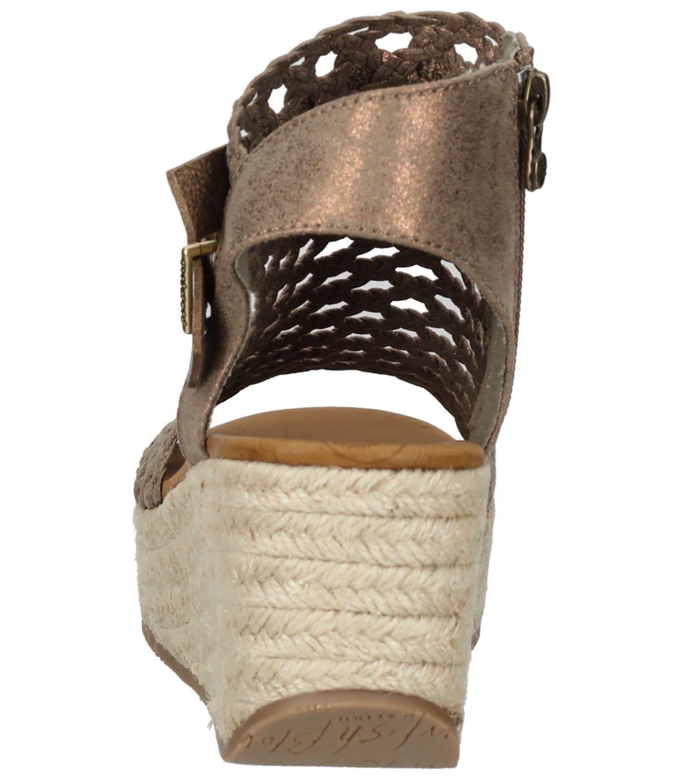 Braun Lederimitat/Textil Sandalen Blowfish Keilsandalette