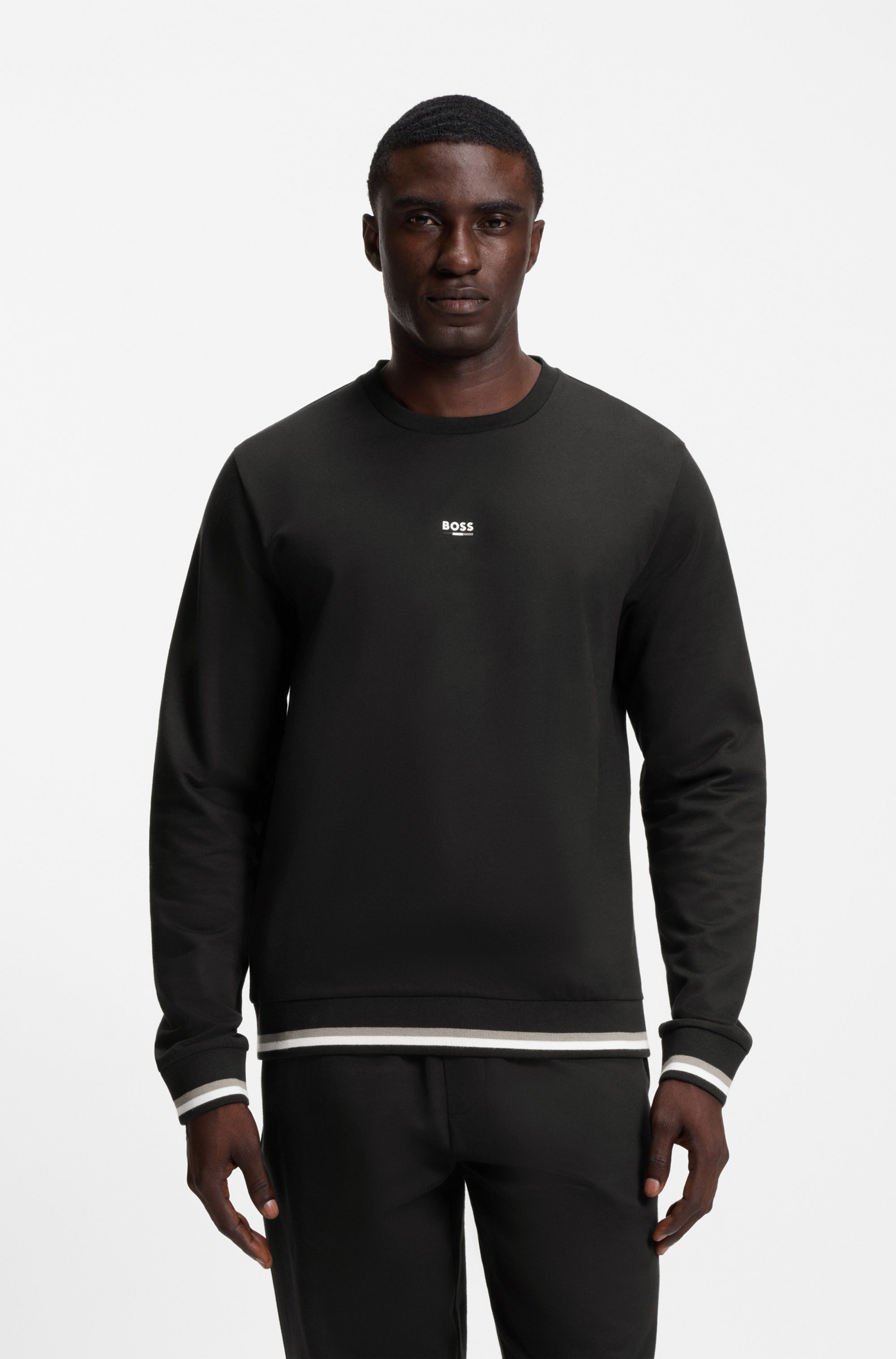 BOSS Sweatshirt Iconic kontrastfarbene Details, noramle Passform günstig online kaufen