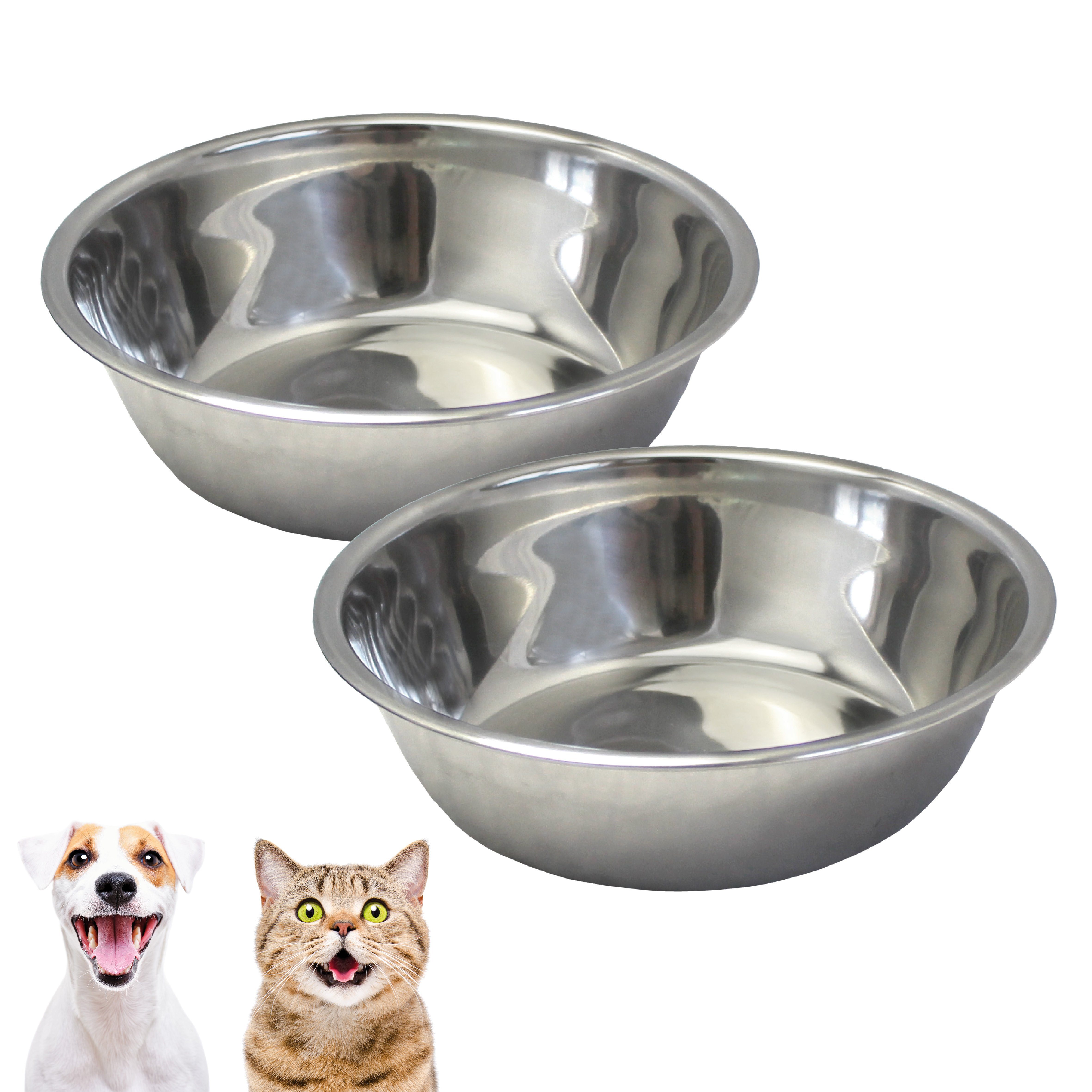 Futternapf Edelstahl Napf Set 400 ml oder 850 mI Näpfe Ersatznapf Hunde Katzen