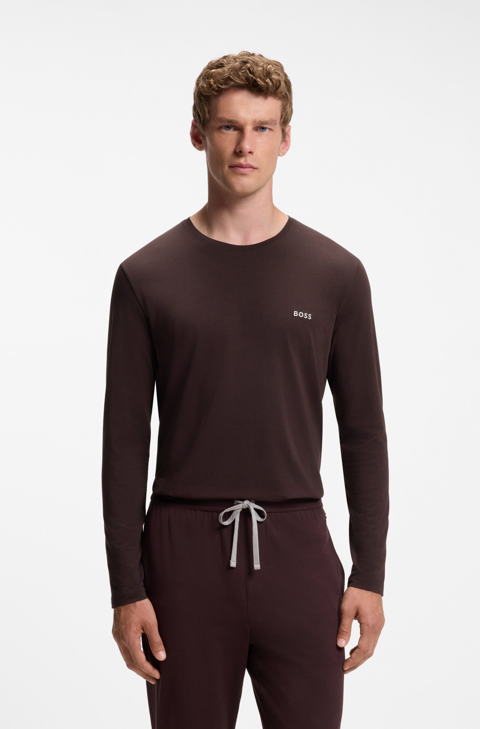 BOSS Langarmshirt Mix&Match LS mit Logoschriftzug