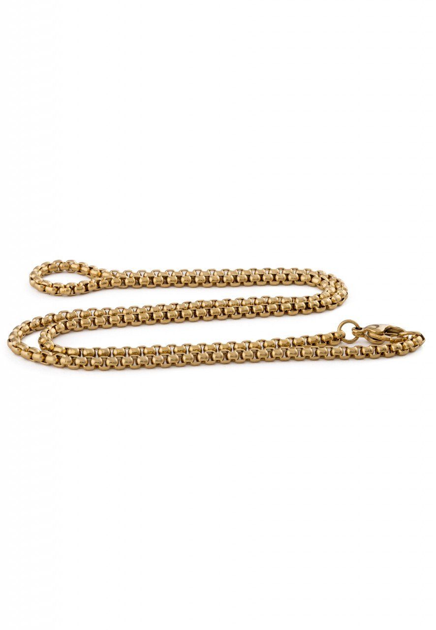 Akitsune Edelstahlkette Bacas Kette Gold 50 cm // 19.68 In