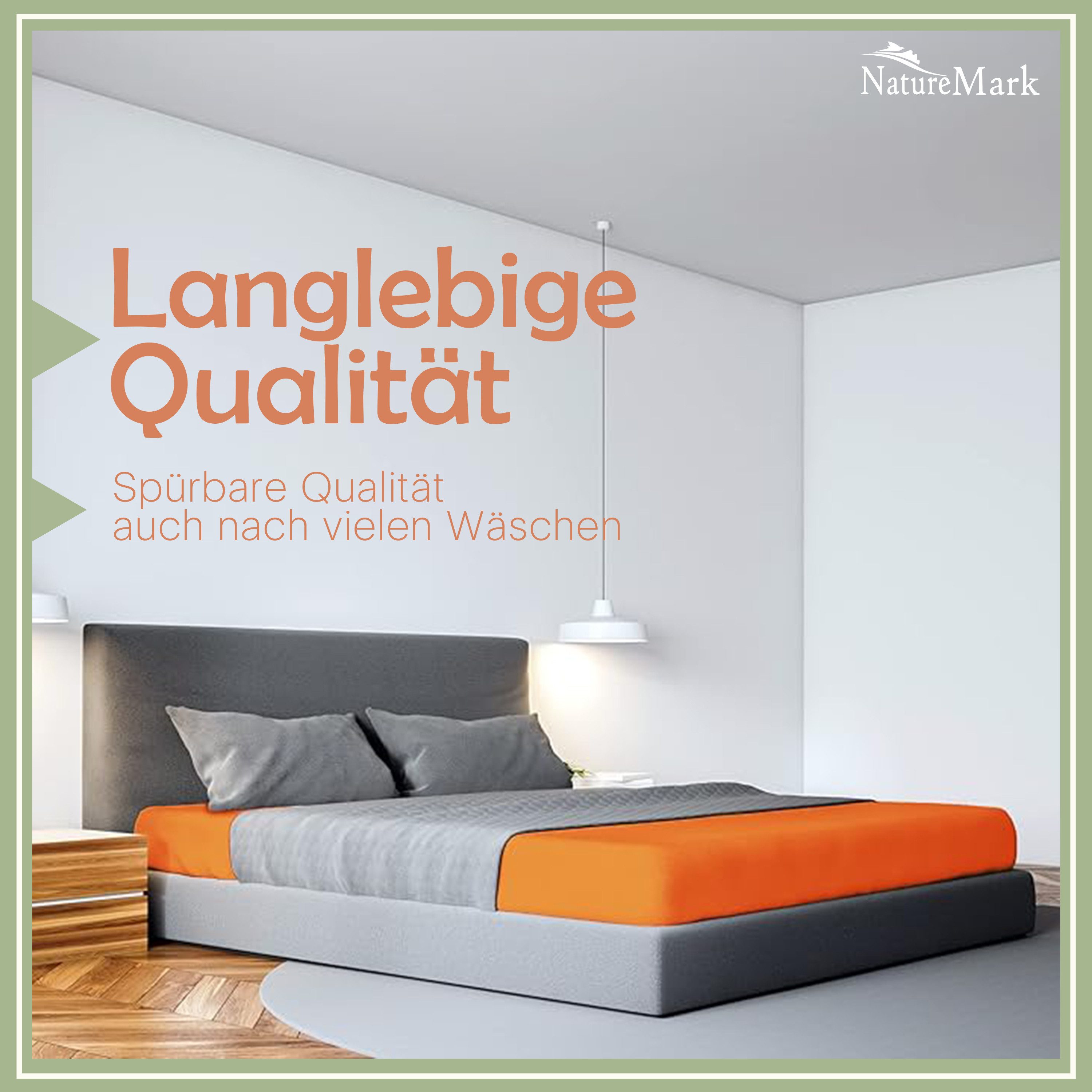 NatureMark Spannbettlaken Mikrofaser Spannbetttuch, Polyester, Gummizug: rundum, viele Größen und Farben Markenware, 90x200cm, Terrakotta – Bild 4 von 5