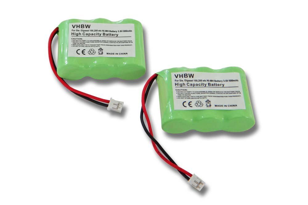 vhbw kompatibel mit Ascom Adesso Akku NiMH 600 mAh (3,6 V)