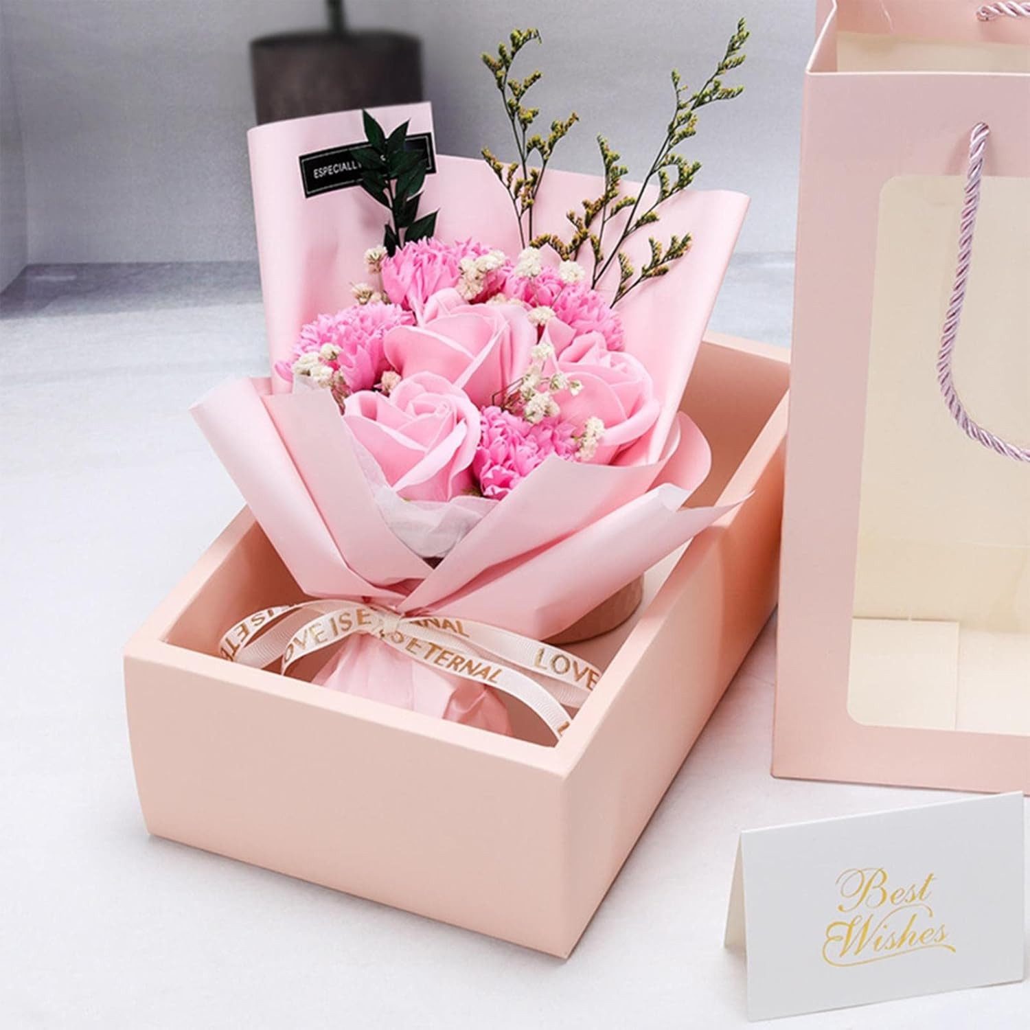Kunstblume Künstliche Blumen Rosen Geschenkboxen für Hochzeit Muttertag, MOPUEA, Liebevolles Geschenk für besondere Momente