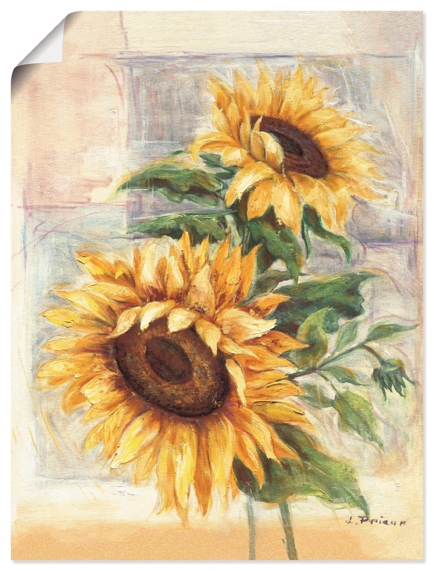 in Leinwandbild, Wandbild II, versch. oder Alubild, Artland Verschiedene Wandaufkleber als (1 & Sonnenblumen Poster Größen Größen, Blumen Produktarten St),