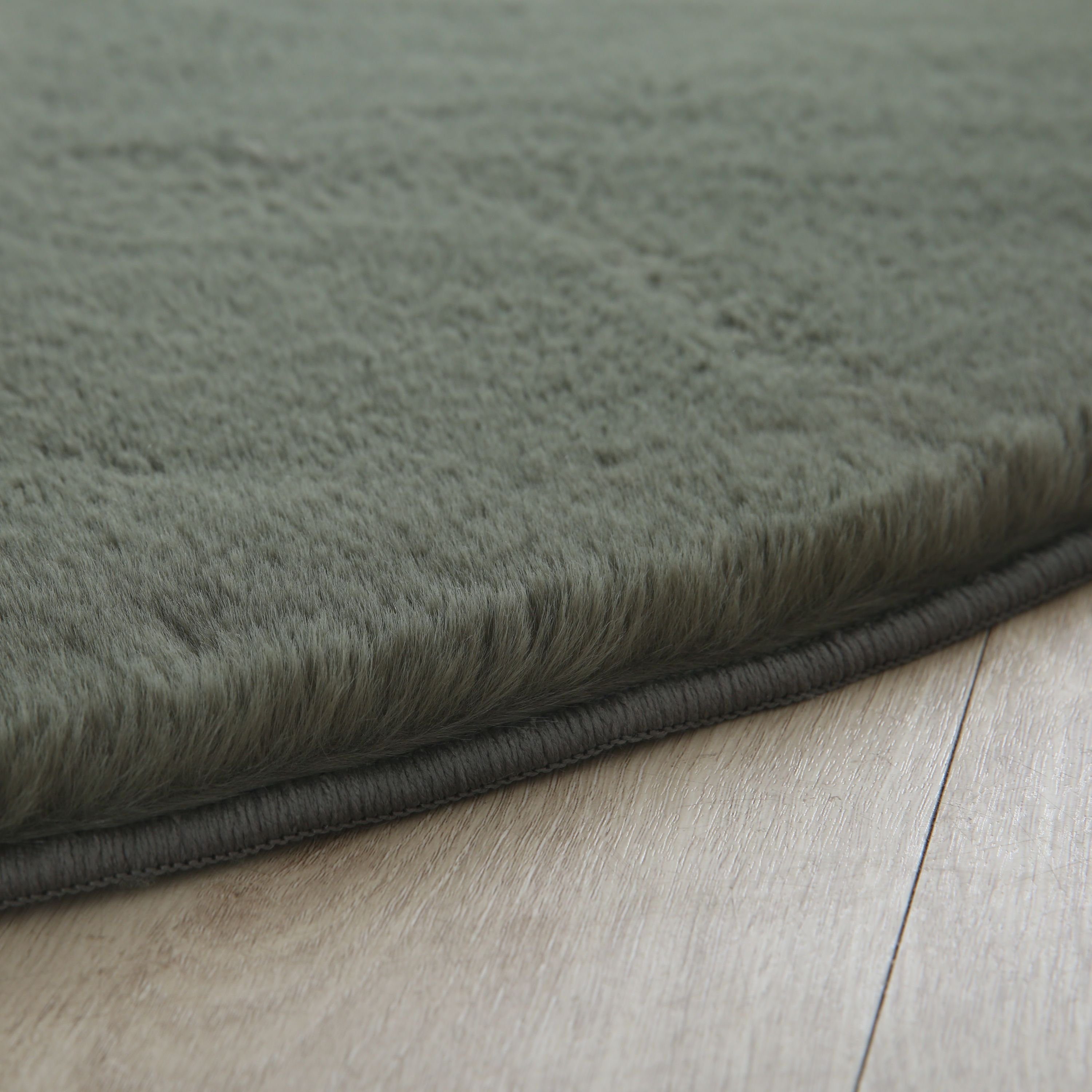 Teppich Unicolor - Einfarbig, 20 Wohnzimmer Teppium, Grün Teppich Höhe: Rund, mm