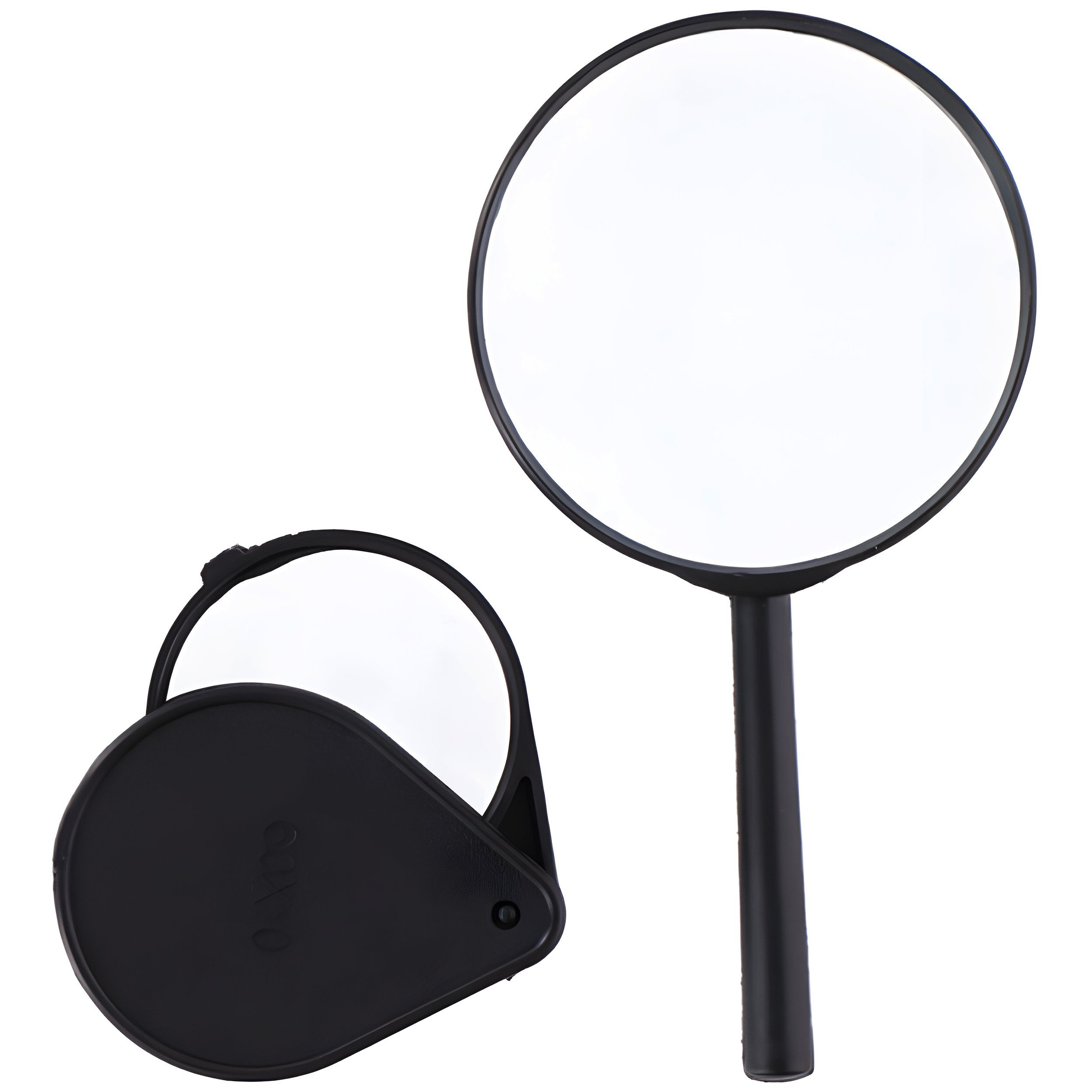 EDCO Handlupe HANDLUPE + KLAPPLUPE Set 2-teilig Ø6cm Ø9cm Vergrößerungsglas 07, Leselupe Lesehilfe Lupe