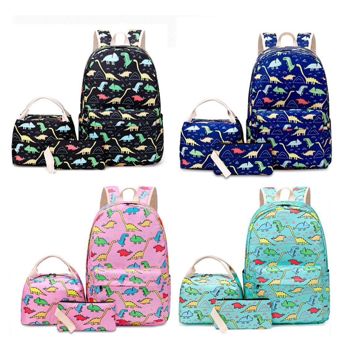 Schultasche Cartoon Schulrucksack Set, Student Lunch Rosa Umhängetasche Kinder 3er DÖRÖY Bag,