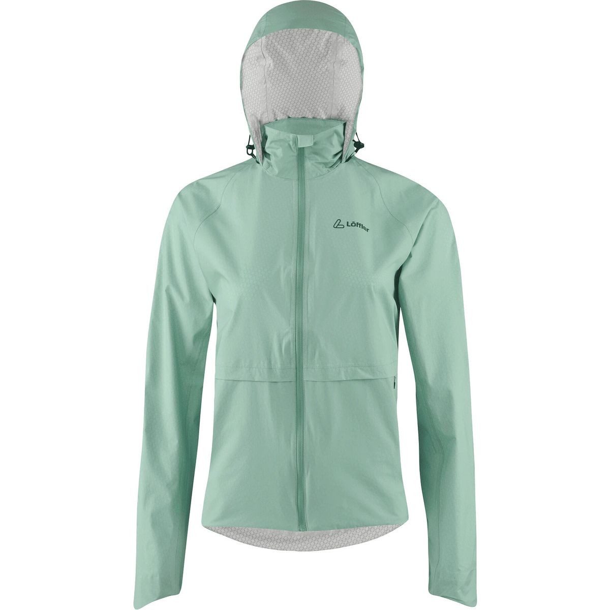 Löffler Fahrradjacke Women Jacket With Hood CF WPM Pocket Kleinstes Packmaß, wasser- und winddicht, atmungsaktiv: Bequeme