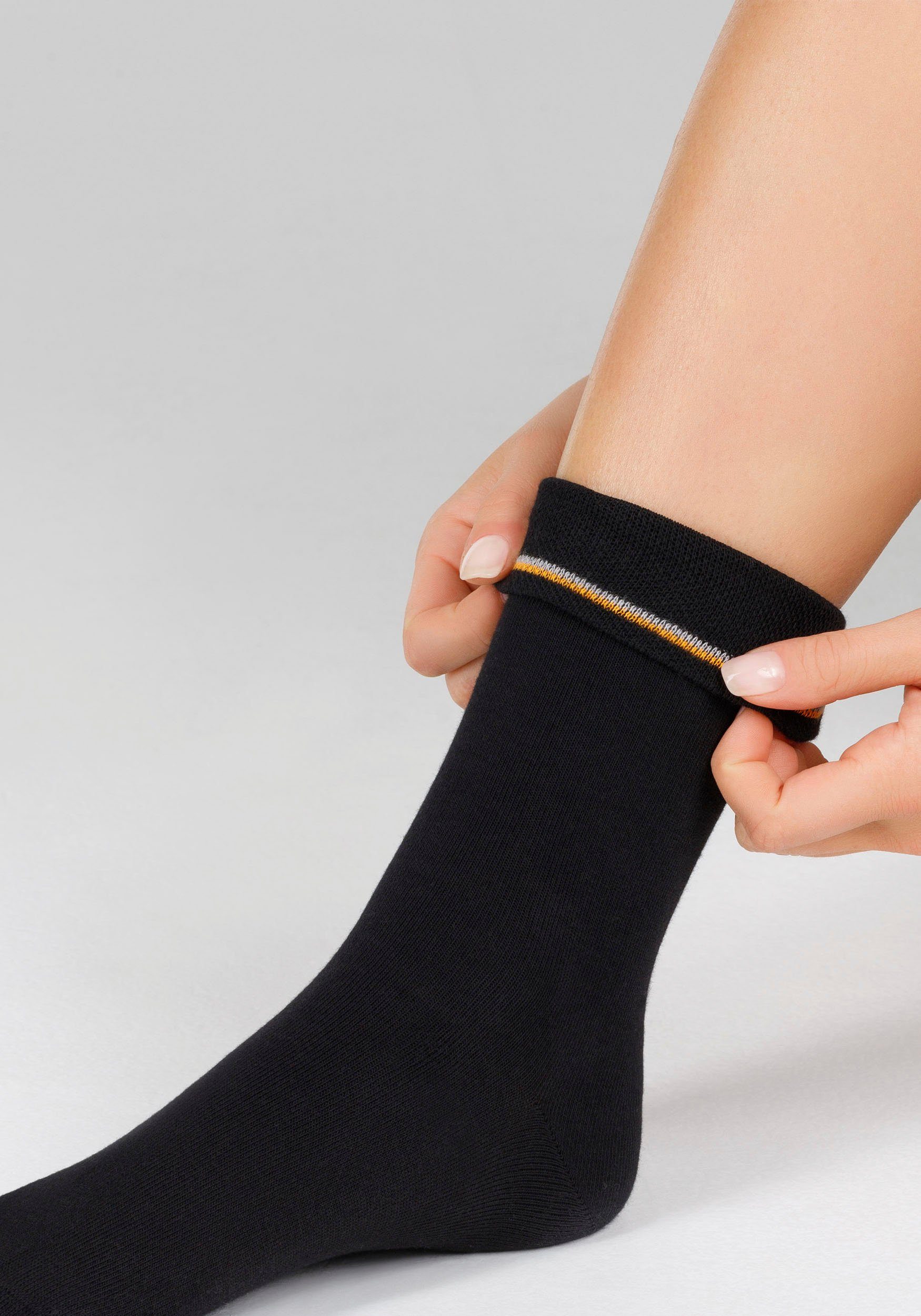 Socken Fersen- schwarz 4-Paar) und verstärktem (Packung, Camano Mit Zehenbereich