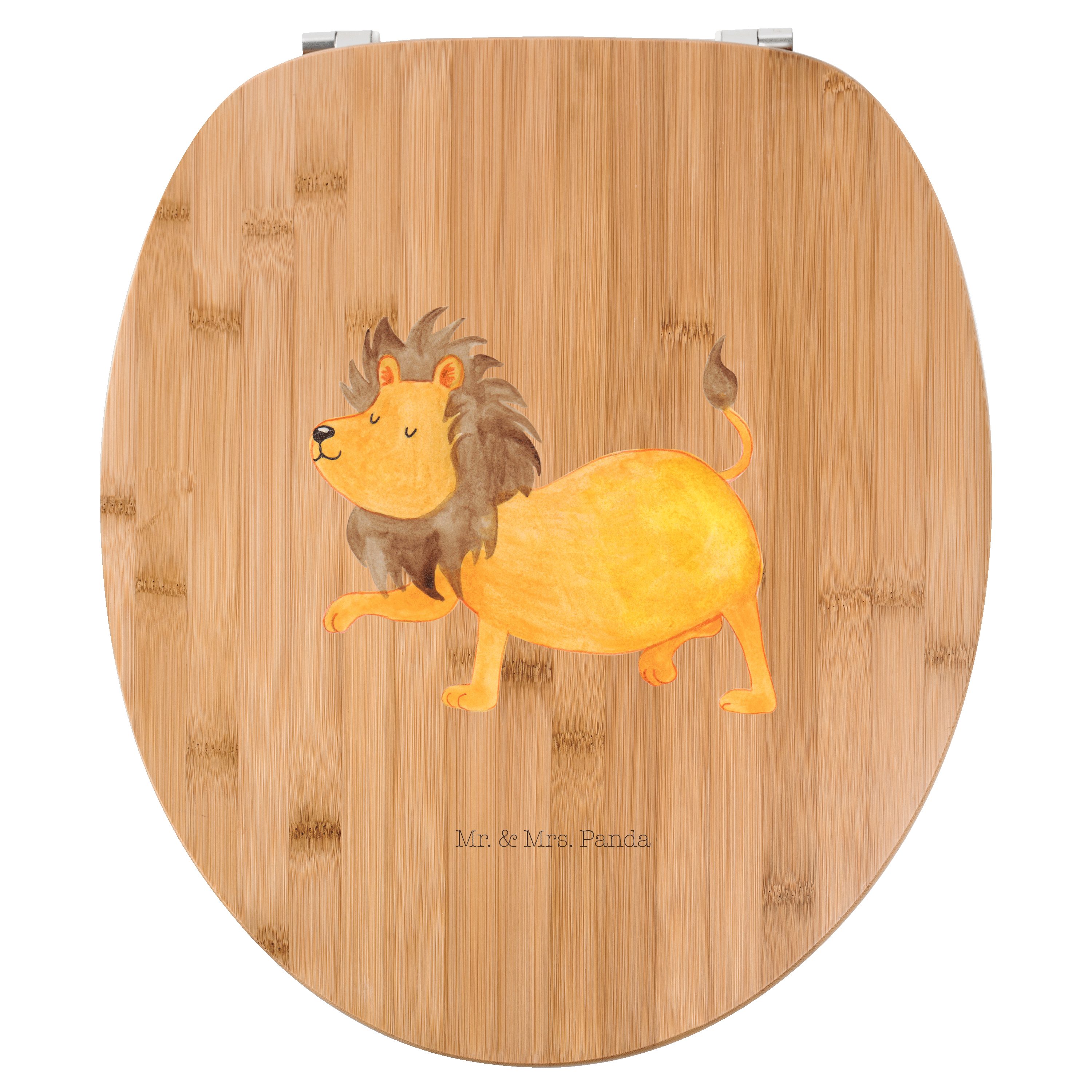 WC-Sitz Mit Panda-Motiv – 43 X 37 Cm – Mit Spruch 'Bär Kaffee' – Aus Bambus/MDF