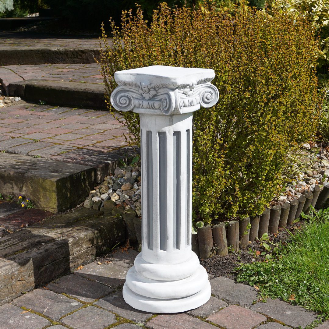gartendekoparadies.de Gartensockel Griechische Steinsäule Podest Steinguss 75 cm 48 kg, Frostsicher