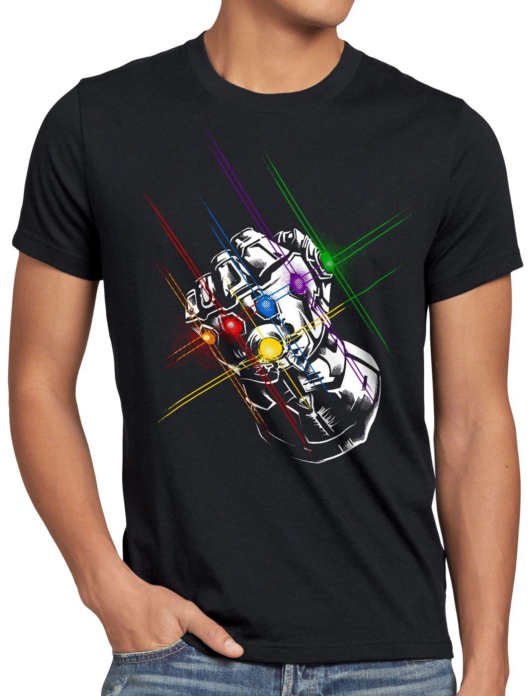 style3 Print-Shirt Herren T-Shirt Thanos Fist infinity superheld kino