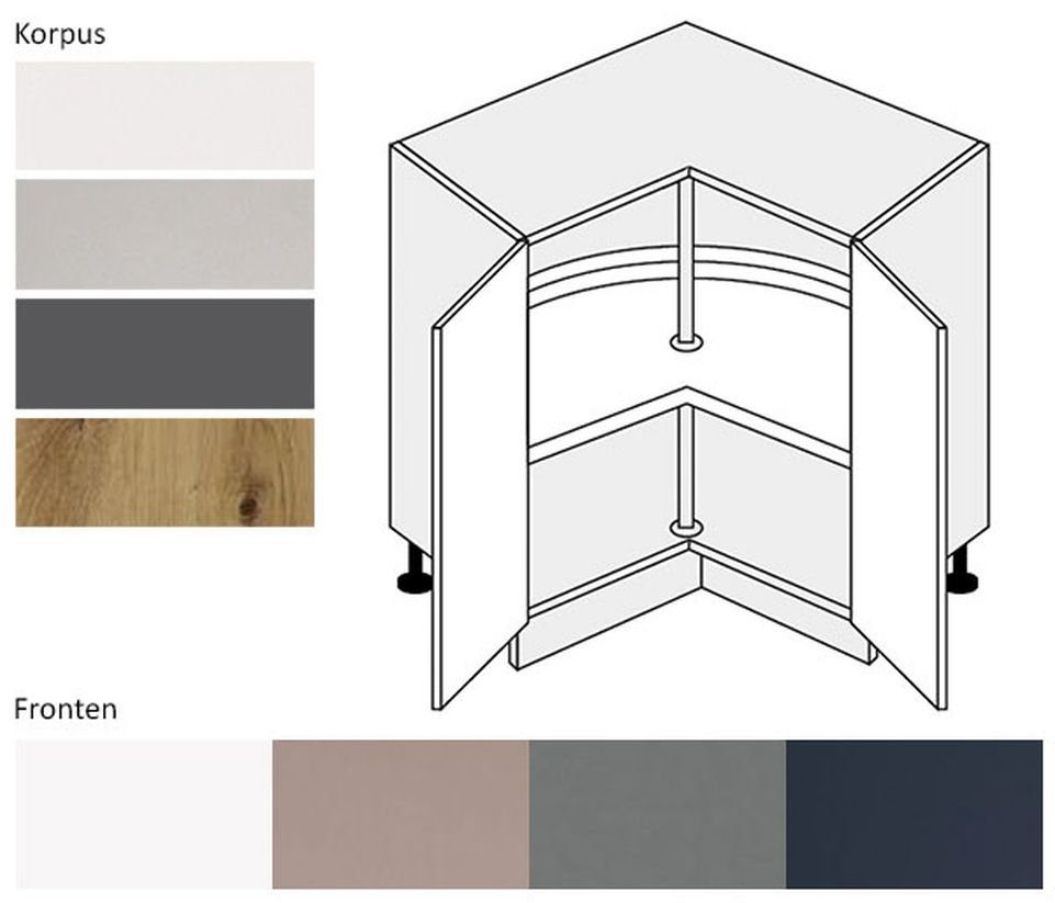 Eckunterschrank Bonn B/T/H: 84cm / 84cm / 82cm