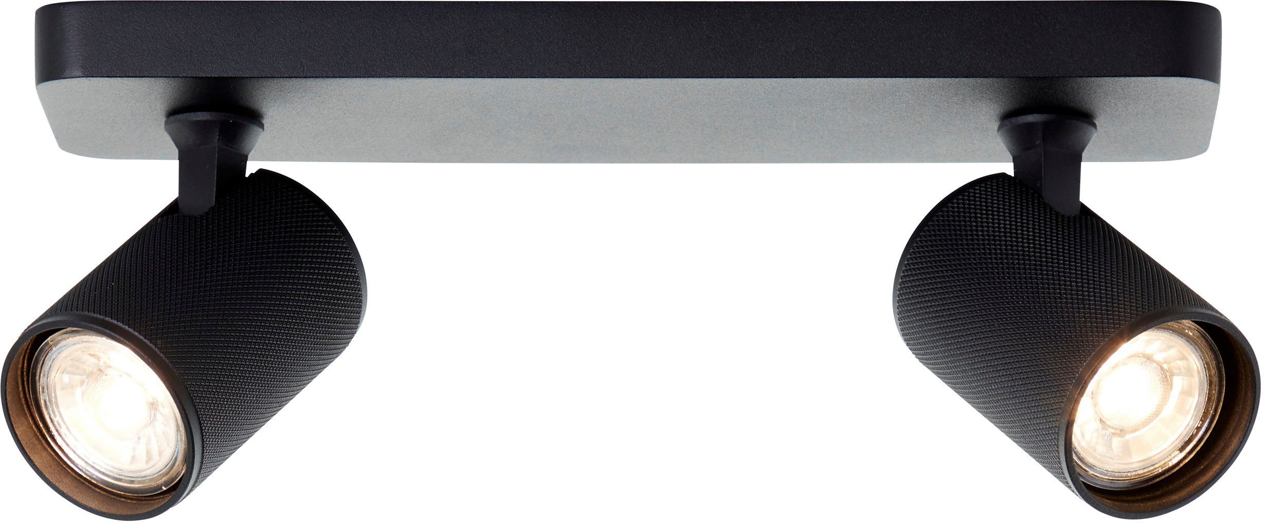 Brilliant Deckenstrahler Marty, LED wechselbar, Warmweiß, Spotbalken schwenkbar, 12x31x9 cm, GU10, 345lm, 3000K, Metall, schwarz