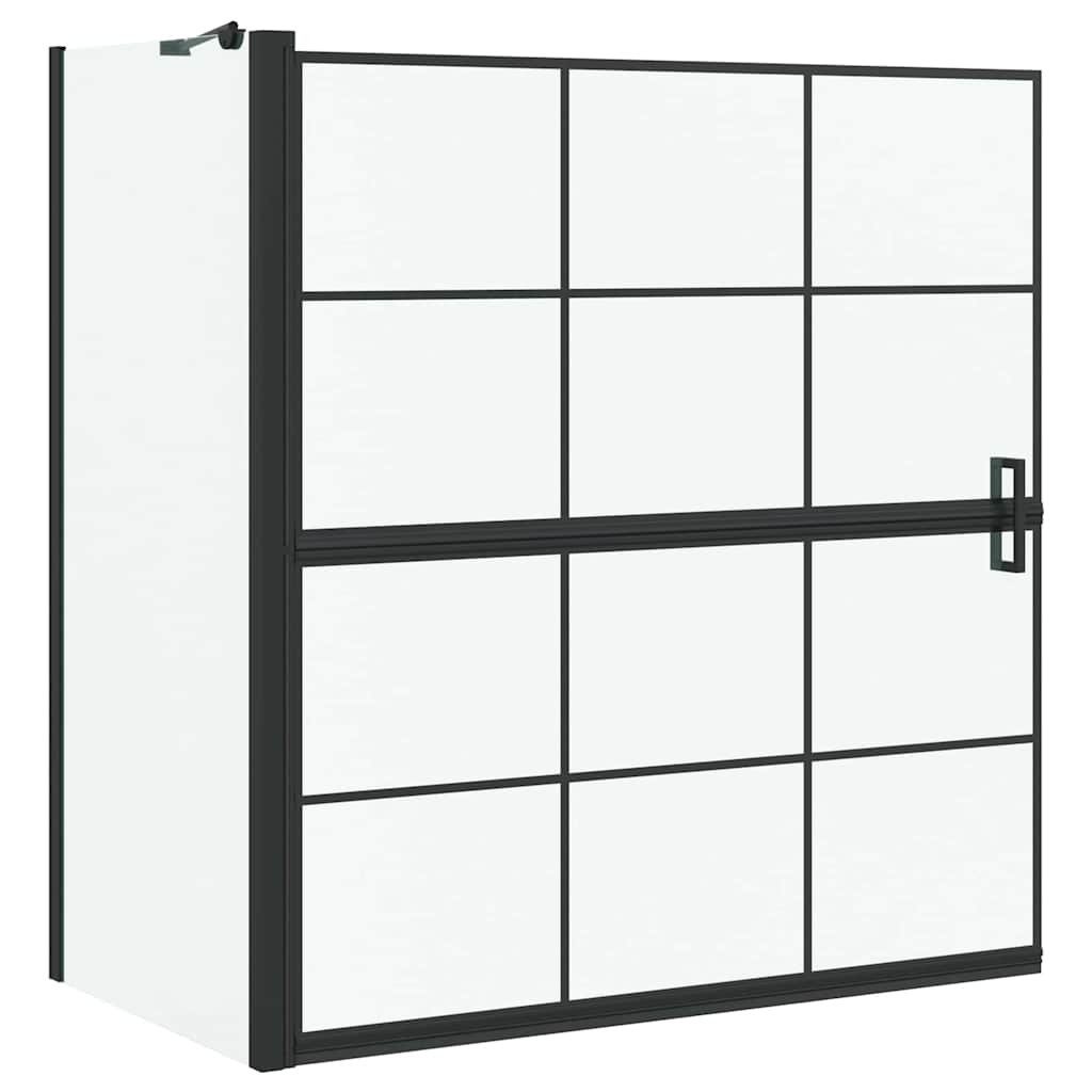 vidaXL Duschwand Bad-Duschschirm Schwarz und Transparent 116 x 68 x 128 cm, (1 tlg)