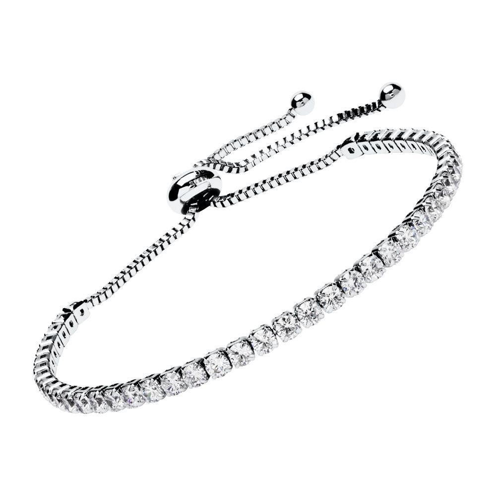 Edelstahlarmband Tennisarmband mit funkelnden Zirkonia in Silber B5234