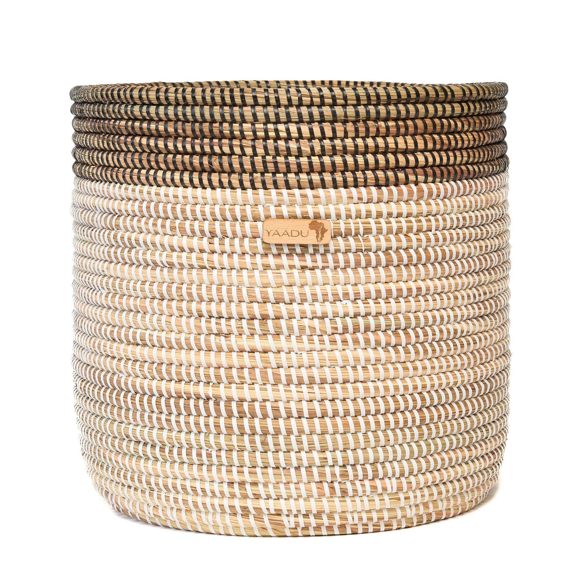 YAADU Allzweckkorb geflochtener Aufbewahrungskorb – Pflanzenkorb, Regalkorb, Ordnung, ca. 30x30 cm - Handgefertigt in Afrika aus traditioneller Flechtkunst