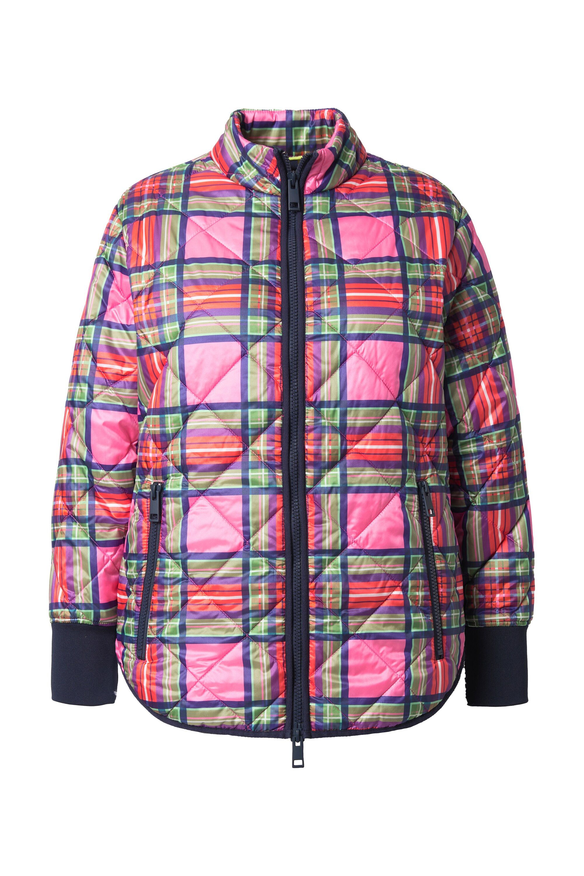 Laurasøn Steppjacke Sandwich-Karo Steppjacke Stehkragen 2-Wege-Zipper günstig online kaufen