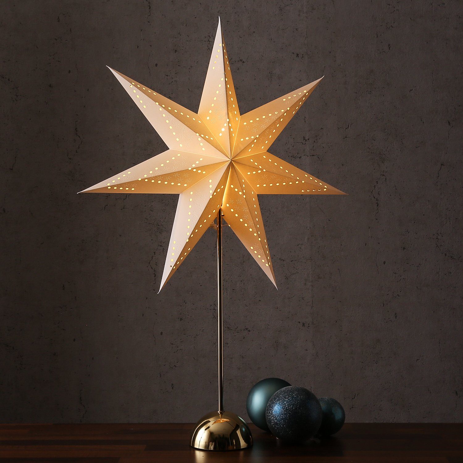MARELIDA LED Stern »LED Papierstern Lottie Weihnacht Leuchtstern