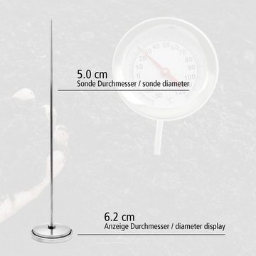 Lantelme Kompostbeschleuniger 120 Grad Kompostthermometer 30cm, (1-St., 8208), Edelstahl 30cm und 50cm