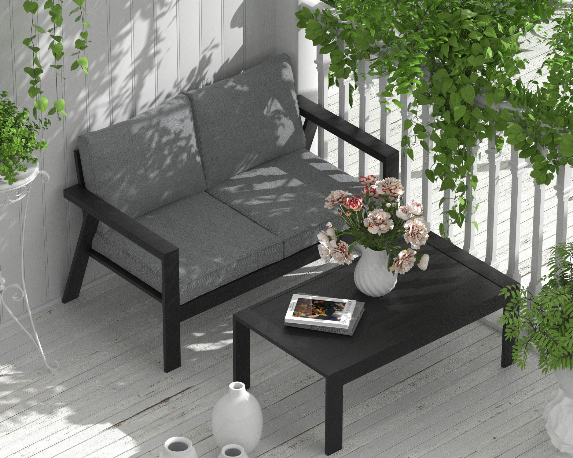 MeXo Gartenlounge-Set Gartenmöbel Set Aluminium Loungeset günstig online kaufen