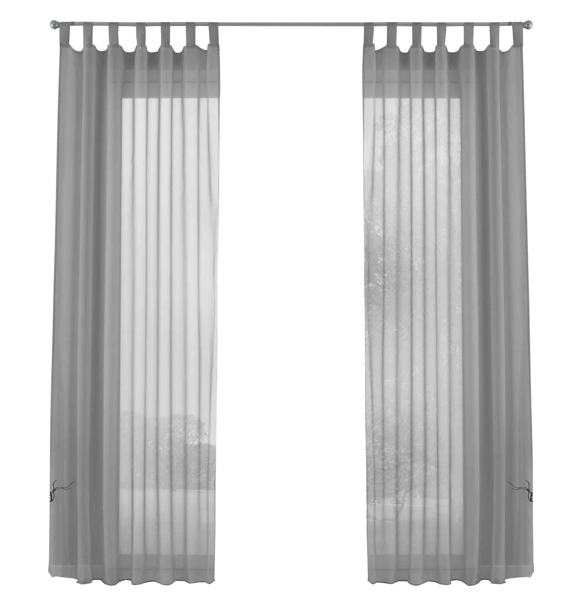 Gardinenbox Gardine (2 St), Schlaufen, transparent, Voile, Transparent Vorhang Set Voile Bleibandabschluss 61000CN