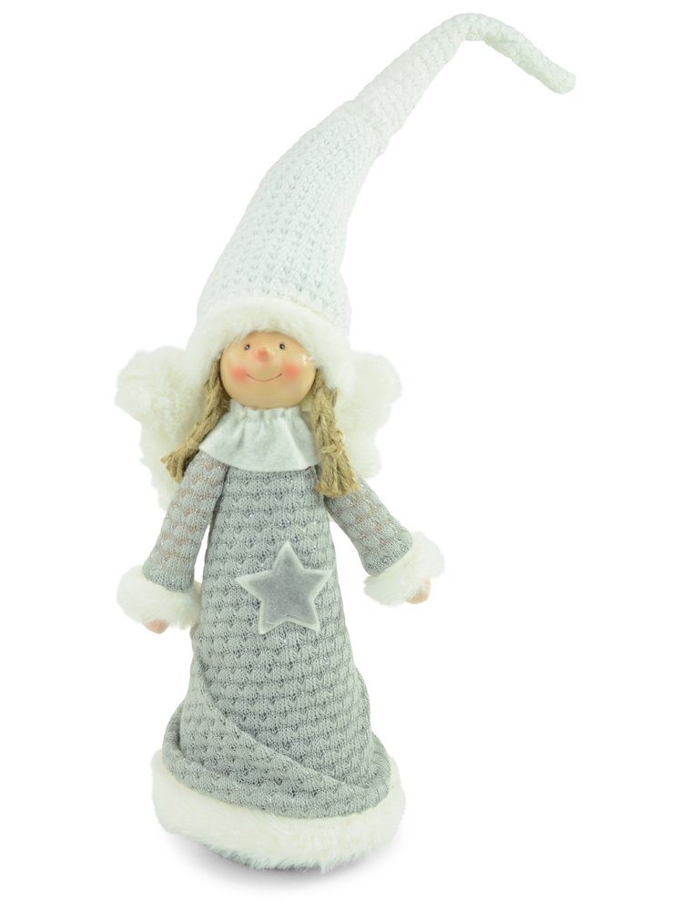 RIFFELMACHER & WEINBERGER Christbaumschmuck Dekofigur Engel 'Lilly' Grau Weiß 30 cm, 70190