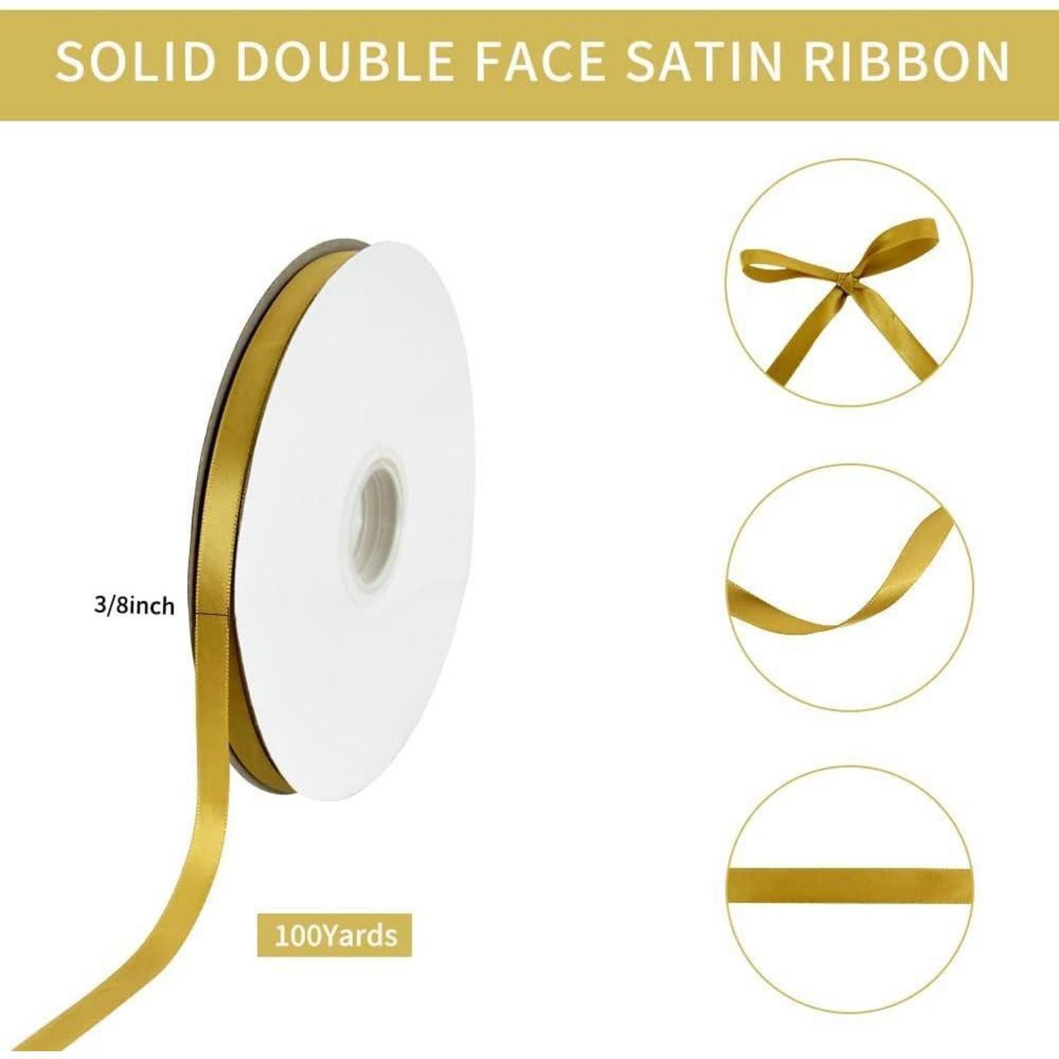 LuxusKollektion Satinband Geschenkband Satinband Dunkelgold 10mm 91m 3 8 in x 100 yds Dark gold