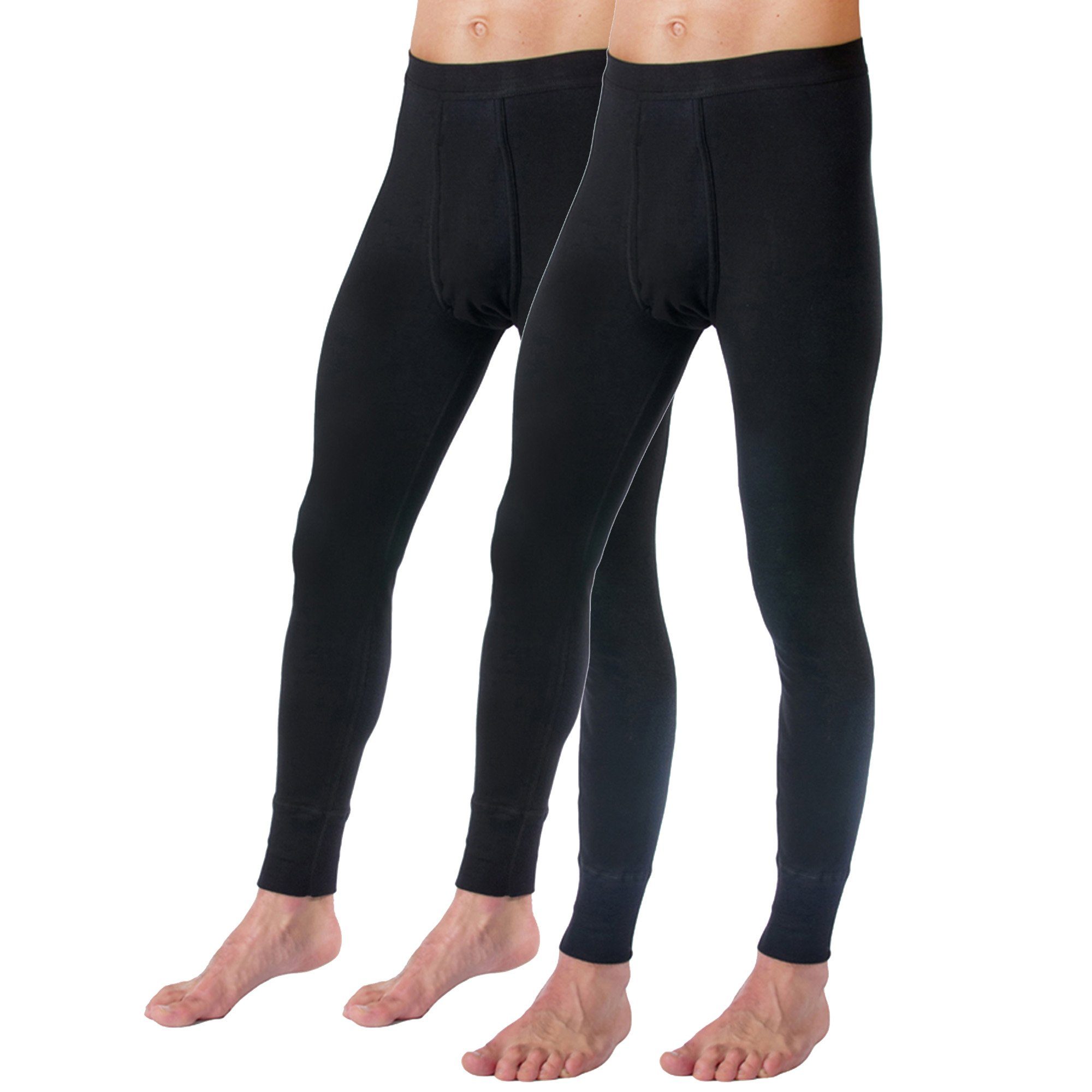 HERMKO Lange Unterhose 3540 (Pack, 2er) Bio-Baumwolle mit Eingriff Weichbund basic hergestellt in EU