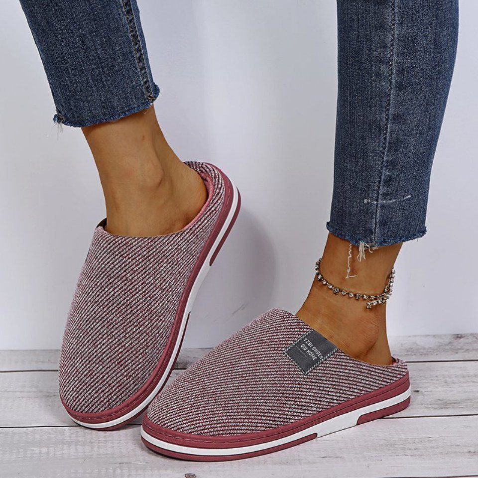 Home & Joy Lana Hausschuh (aus Baumwolle mit Memory-Foam Fußbett, weich & warm gefüttert, bequem) Pantoffeln Latschen Schlappen Slipper Pantoletten Winter rutsc – Bild 3 von 5