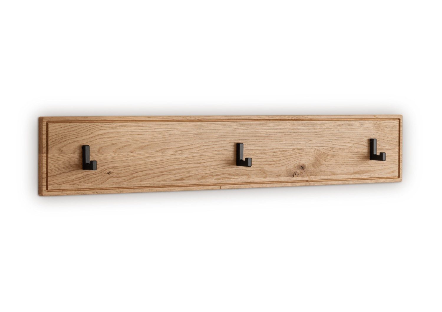 Natur24 Garderobenleiste Wandgarderobe Rimini Eichenholz Natur 80 x 36 x 37 cm