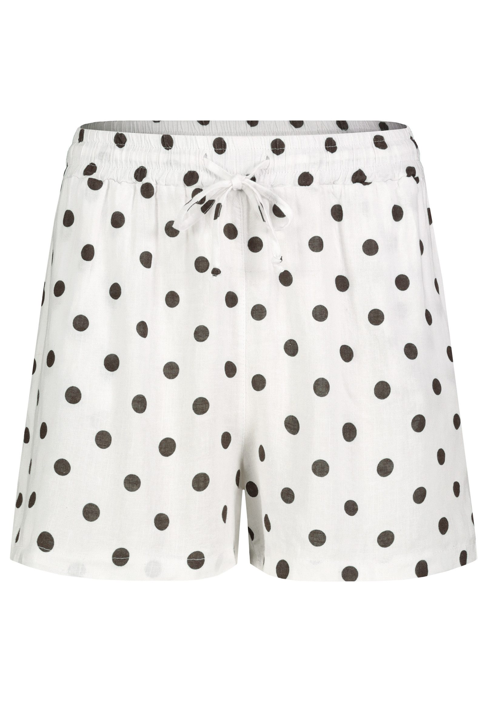 SUBLEVEL Shorts Damen Kurze Hose Leinen-Mix Polka-Dot Design, Eingrifftaschen