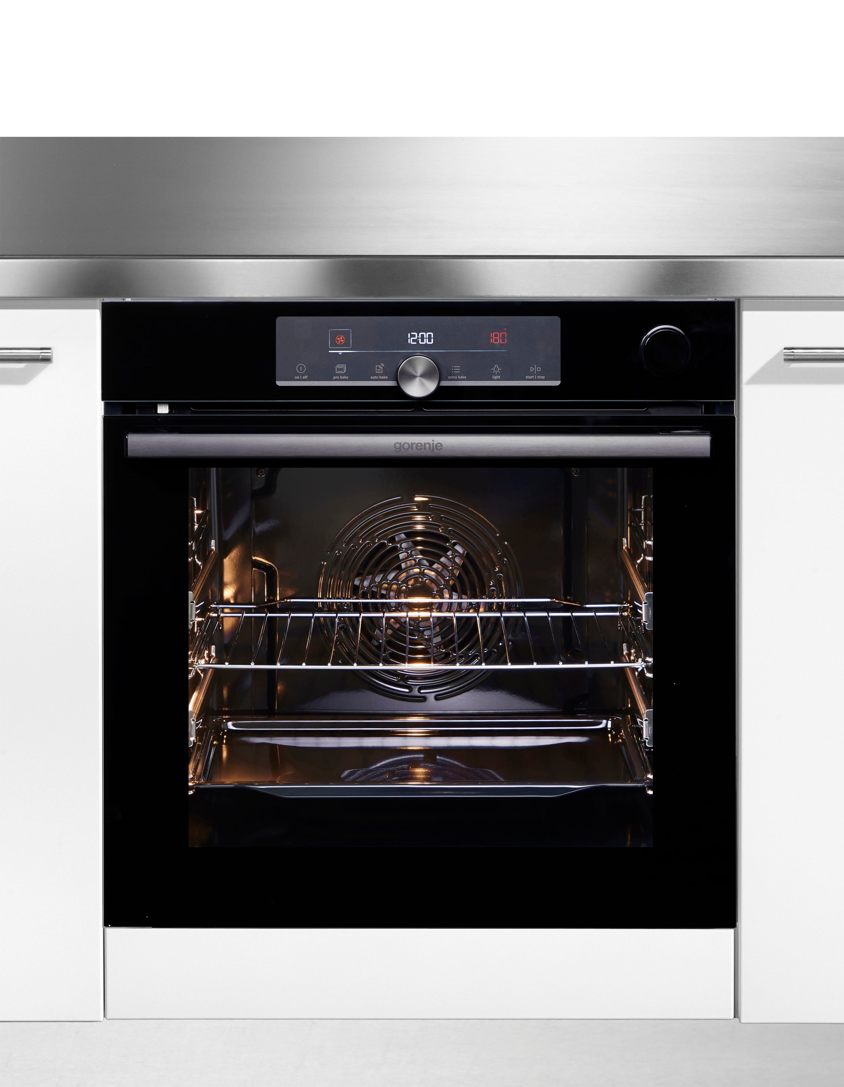 GORENJE Backofen BPSA 6747, Pyrolyse, 2fach Teleskopauszug, Wassertank für Dampf, AirFry-Funktion