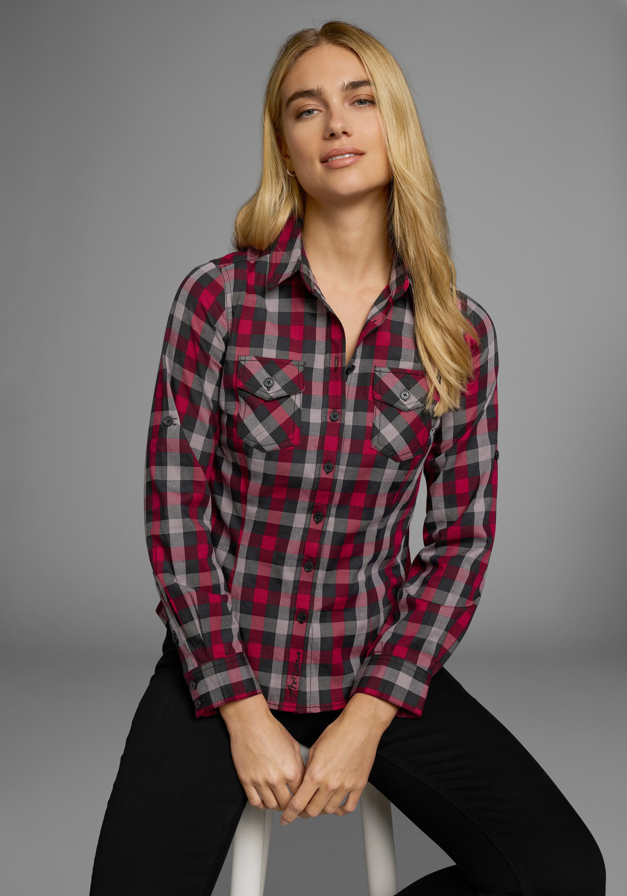 Arizona Karobluse Lässiger-Holzfäller-Look